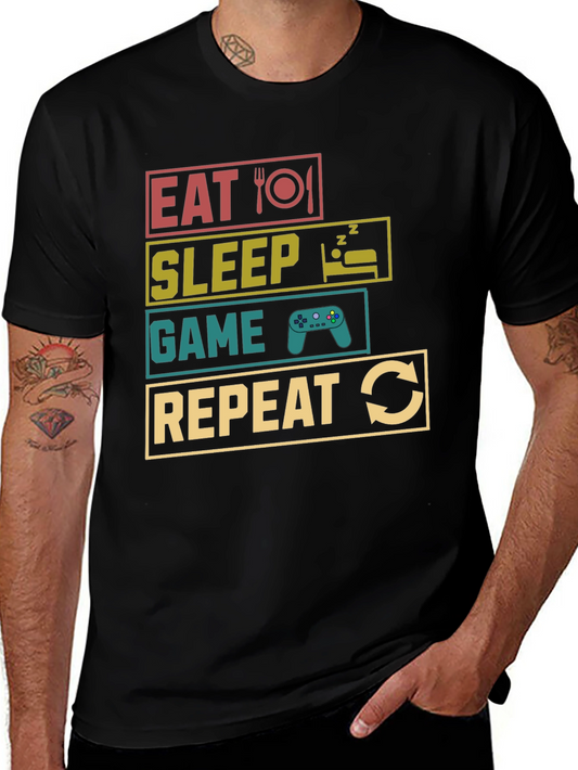 Eat Sleep Game Repeat Gamer T-Shirt