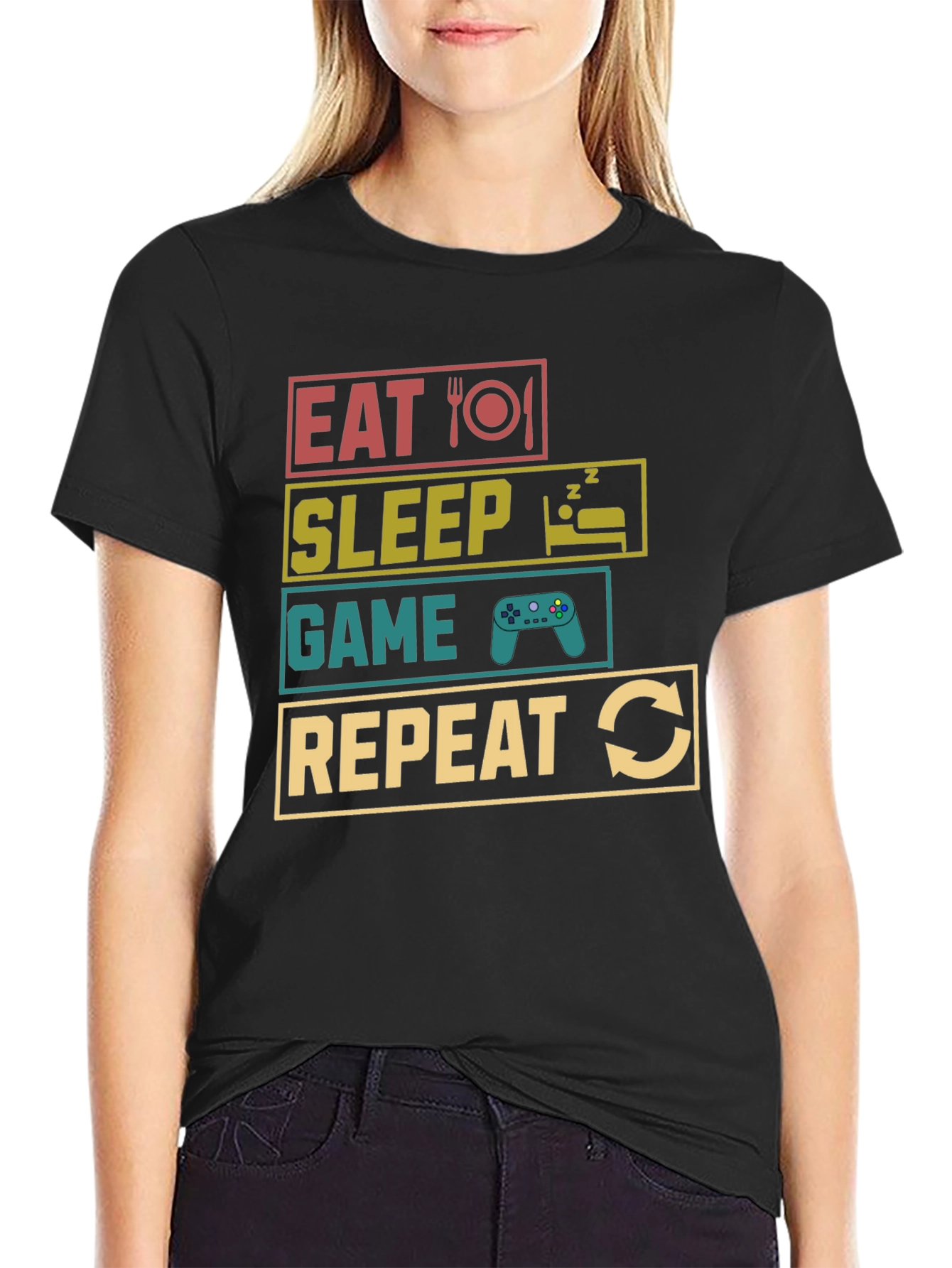 Eat Sleep Game Repeat Gamer T-Shirt