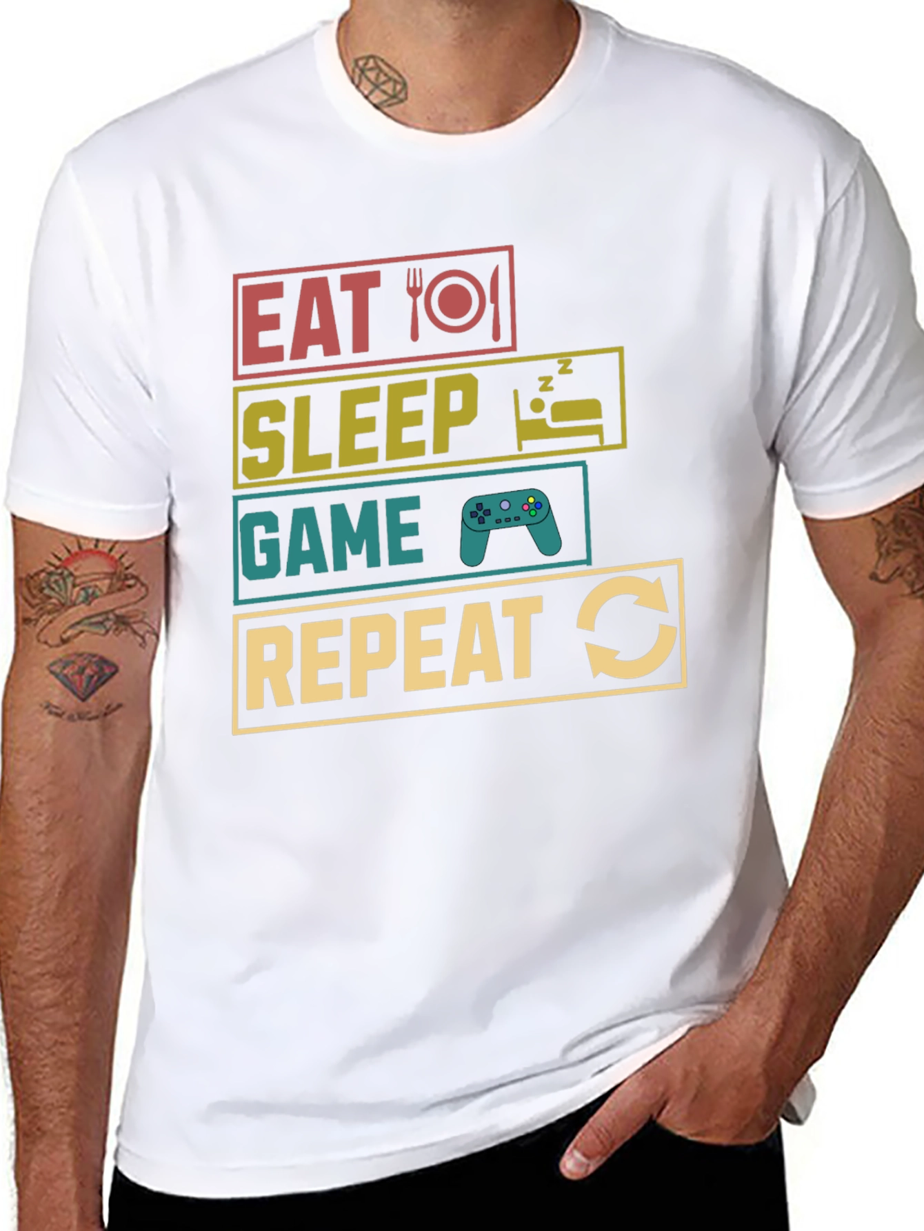 Eat Sleep Game Repeat Gamer T-Shirt