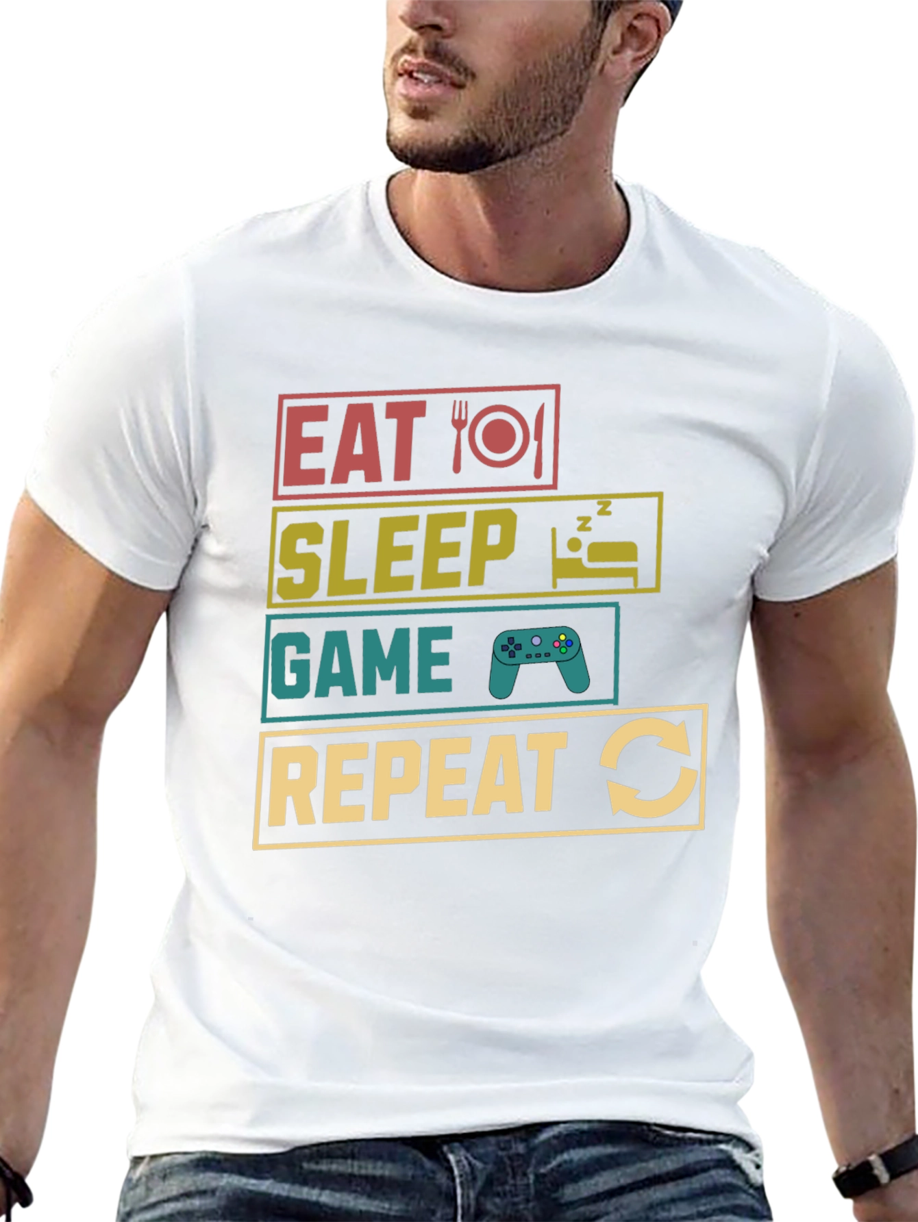 Eat Sleep Game Repeat Gamer T-Shirt