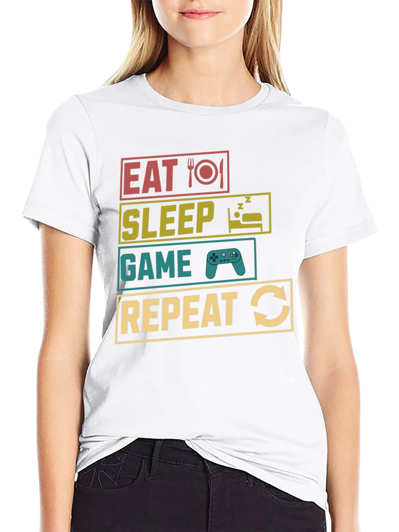 Eat Sleep Game Repeat Gamer T-Shirt