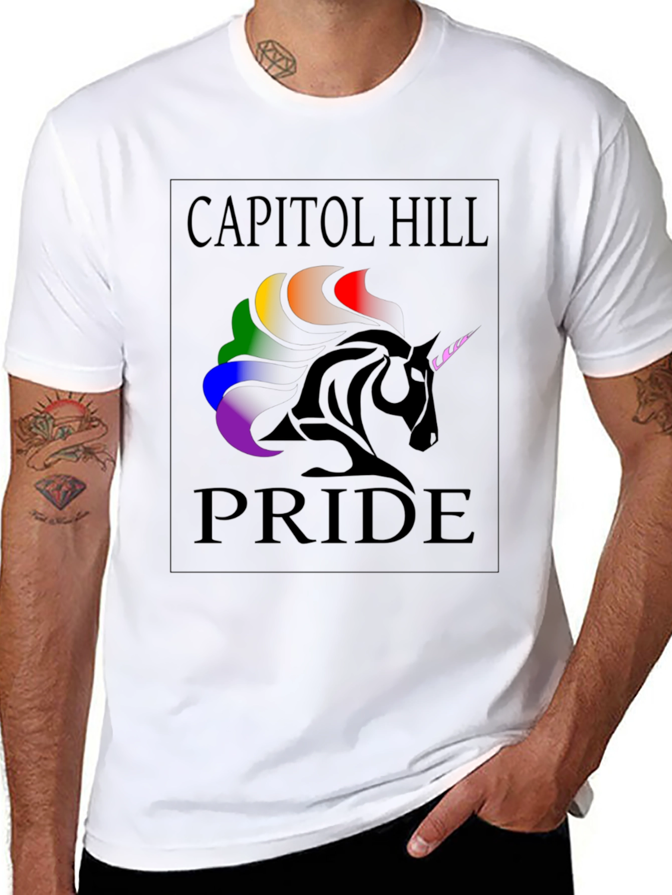 Capitol Hill Pride Rainbow Unicorn T-Shirt