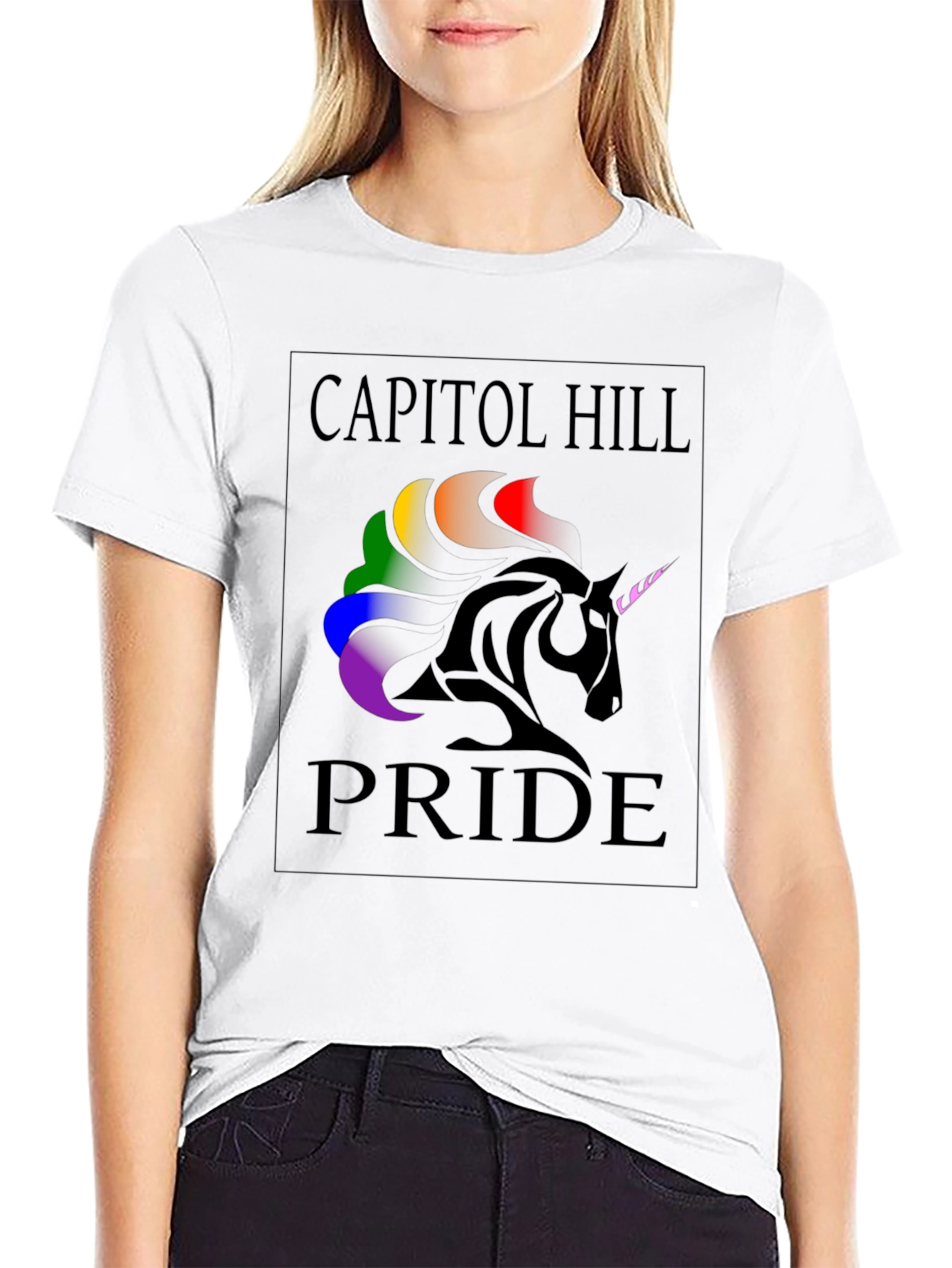 Capitol Hill Pride Rainbow Unicorn T-Shirt