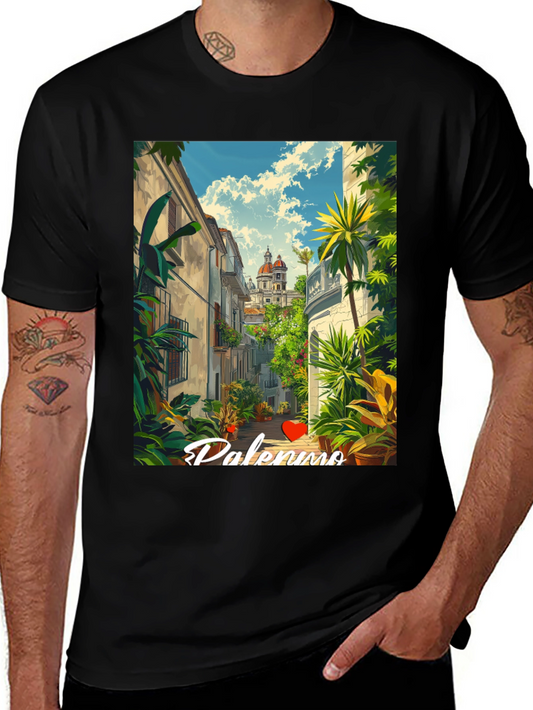 Palermo Print Crew Neck Tee