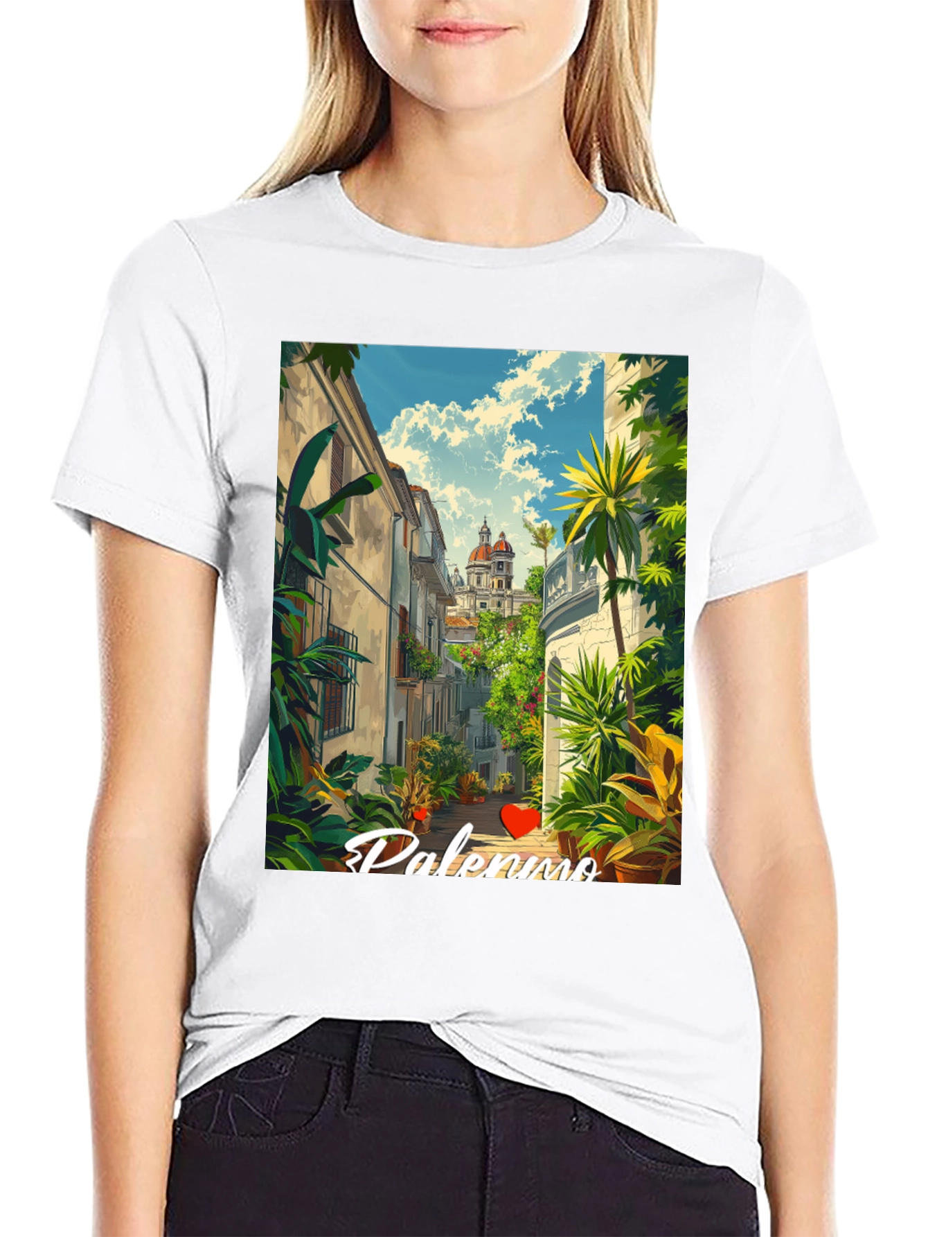 Palermo Print Crew Neck Tee