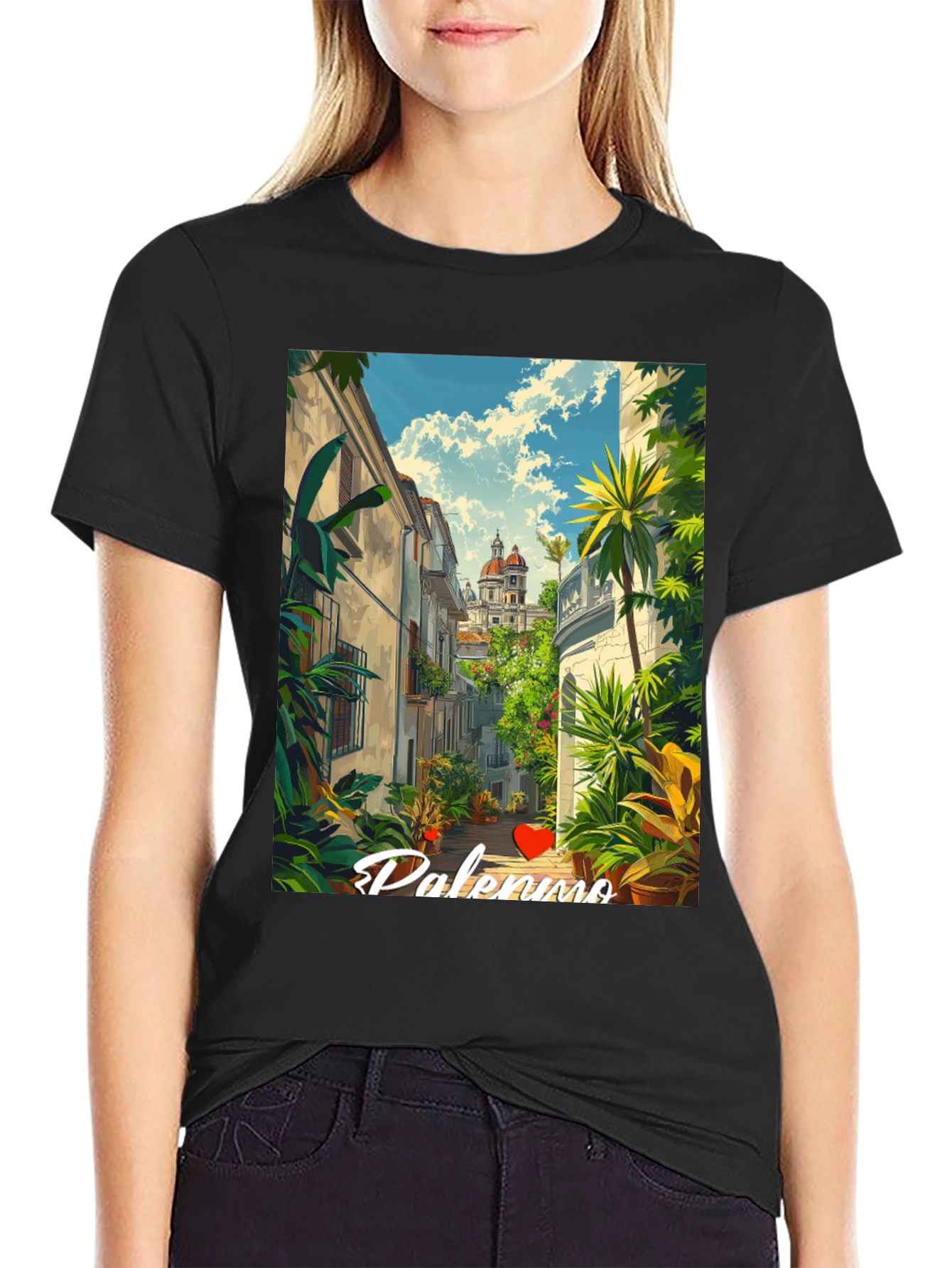 Palermo Print Crew Neck Tee