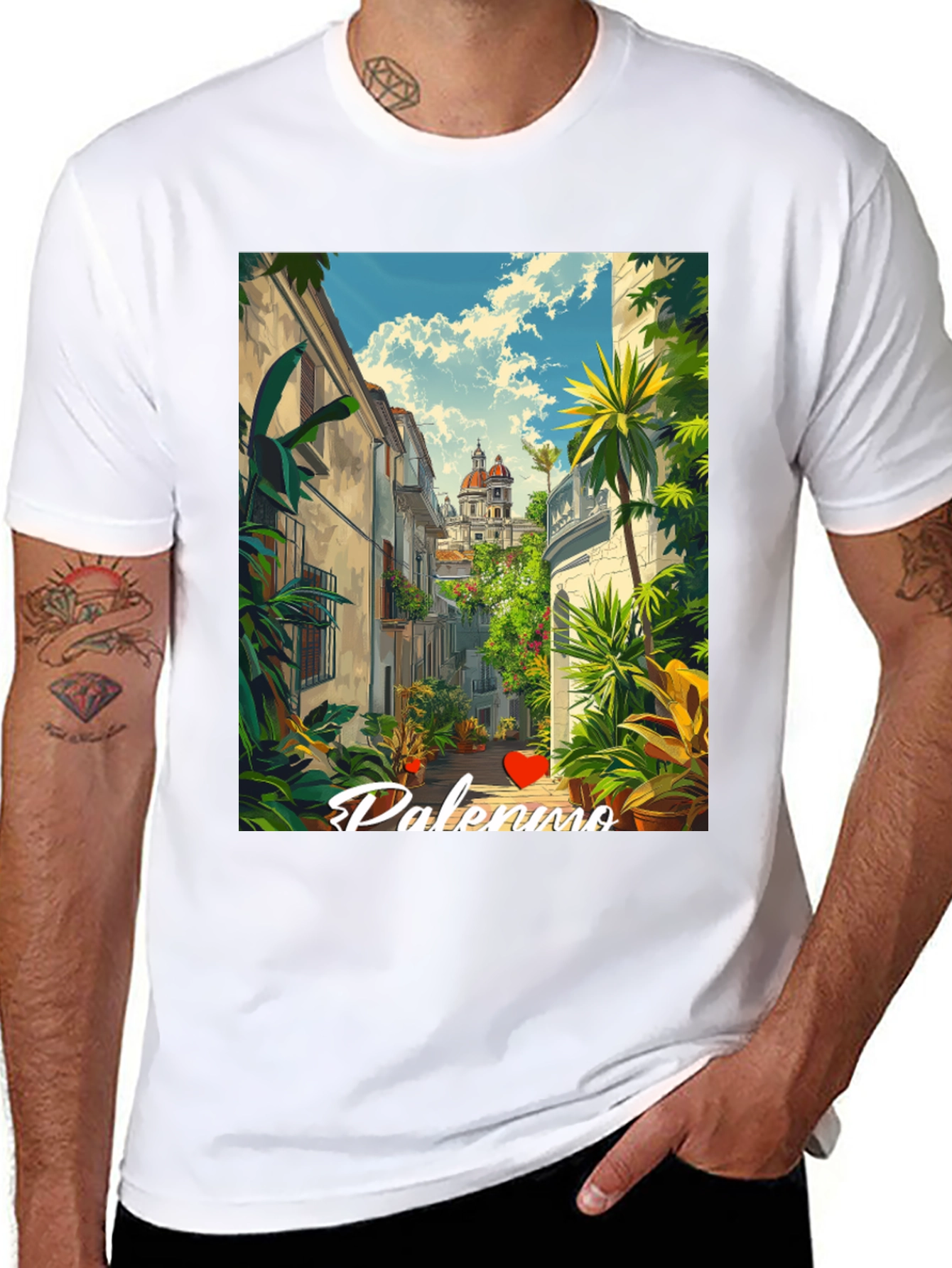 Palermo Print Crew Neck Tee