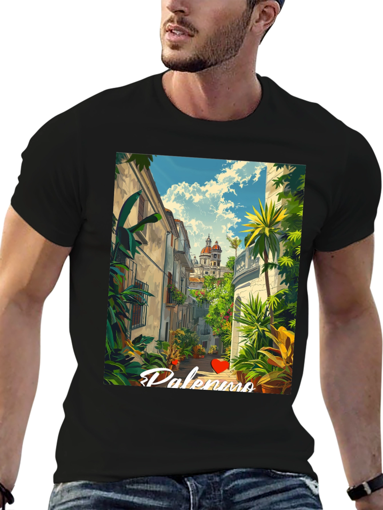 Palermo Print Crew Neck Tee