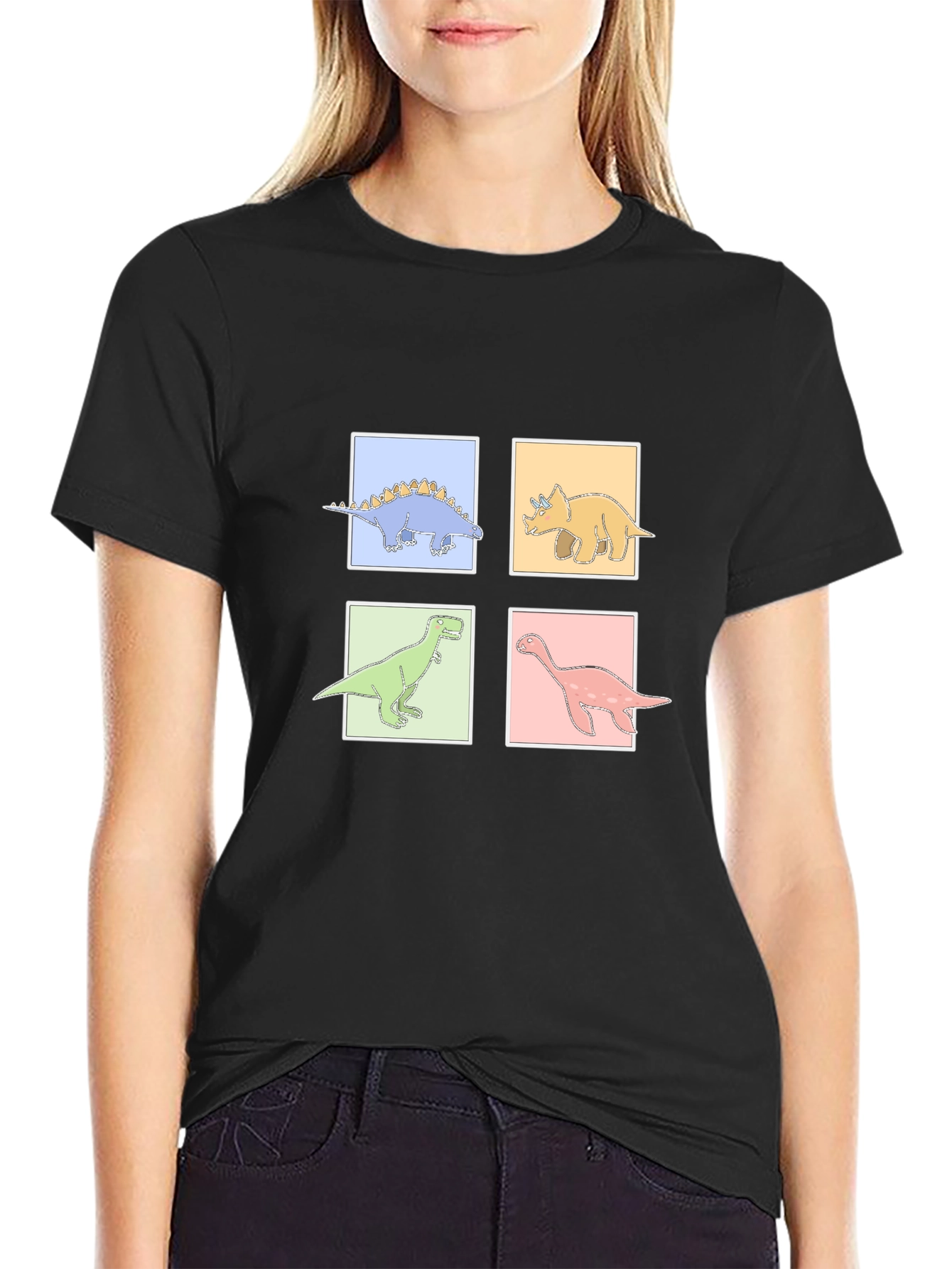 Dinosaur Square Graphic T-Shirt