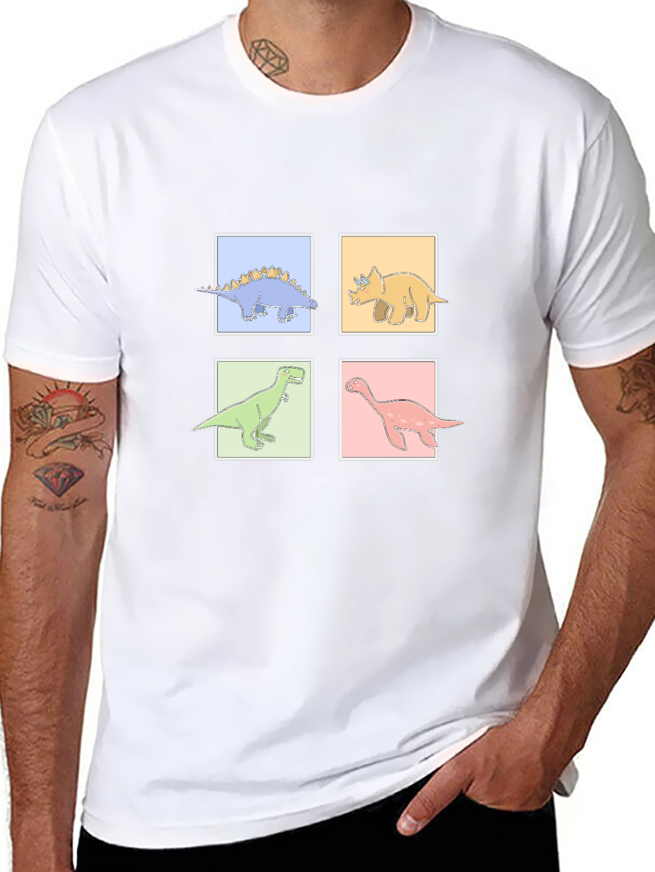 Dinosaur Square Graphic T-Shirt
