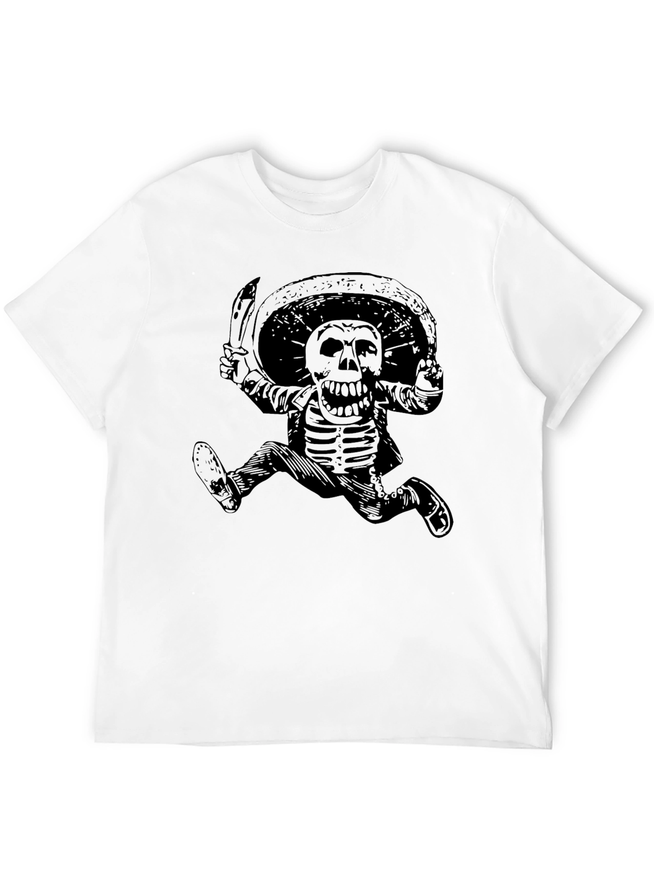 Skeleton Mariachi T-Shirt - Black Cotton Tee