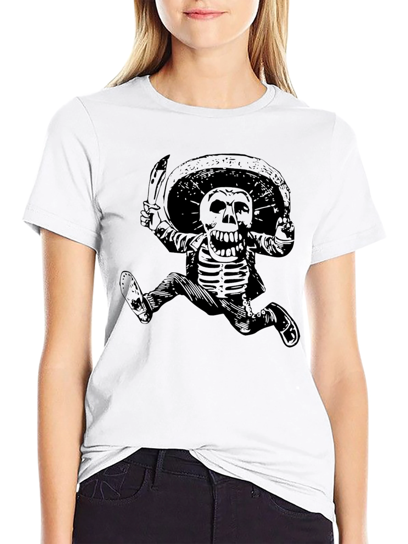 Skeleton Mariachi T-Shirt - Black Cotton Tee