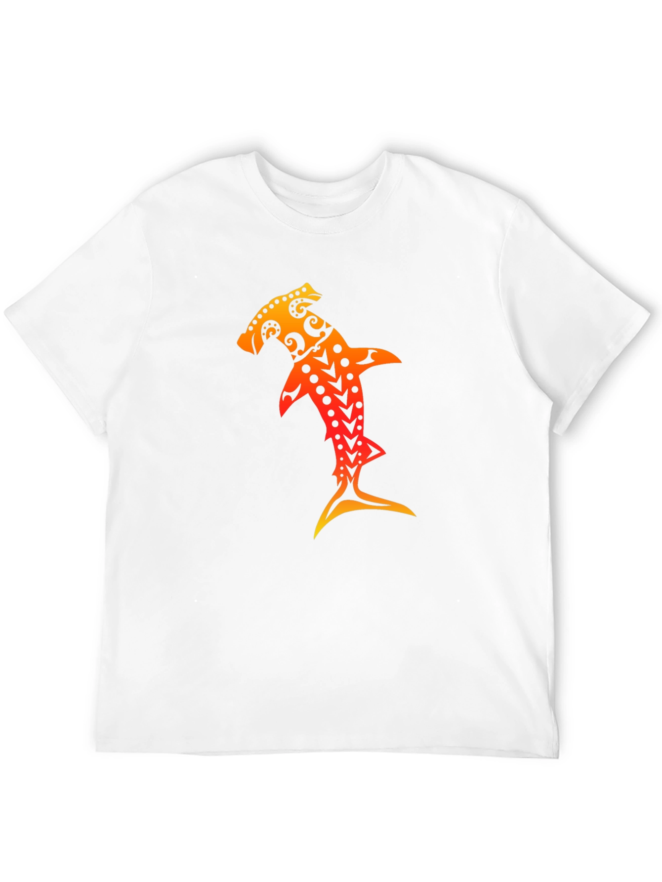 Hammerhead Shark Tribal Art Black T-Shirt