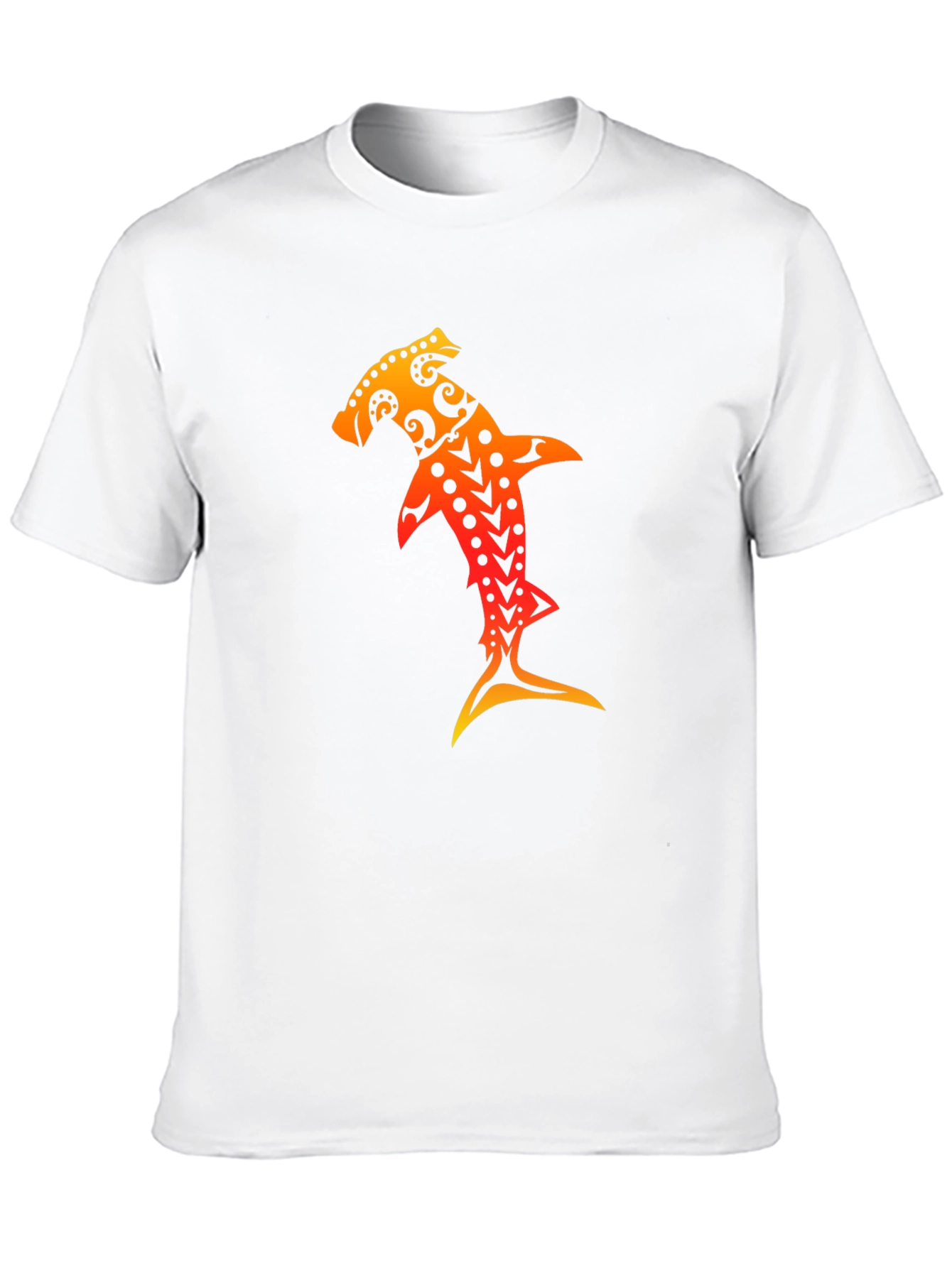 Hammerhead Shark Tribal Art Black T-Shirt