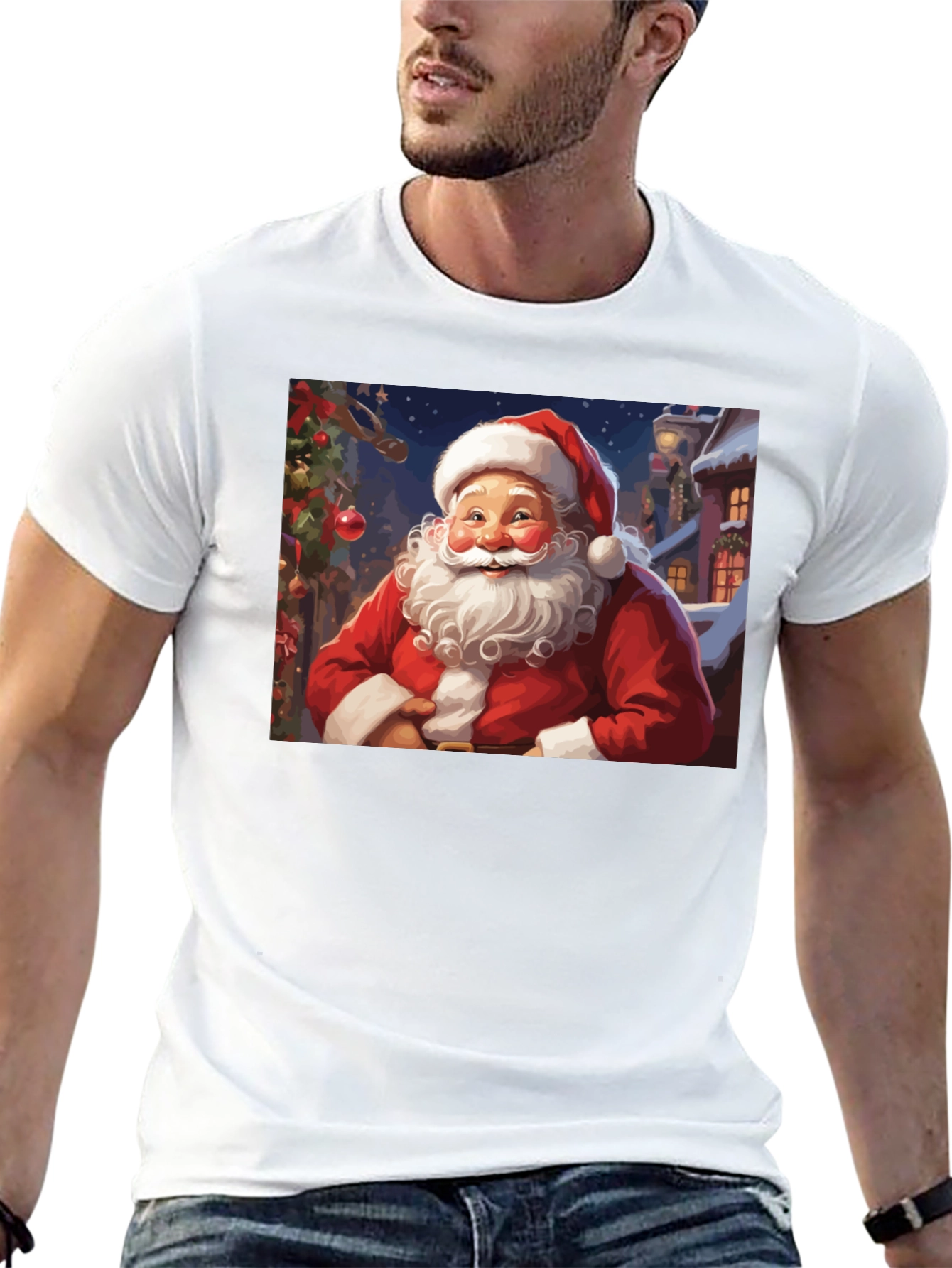 Santa Claus Holiday Graphic T-Shirt