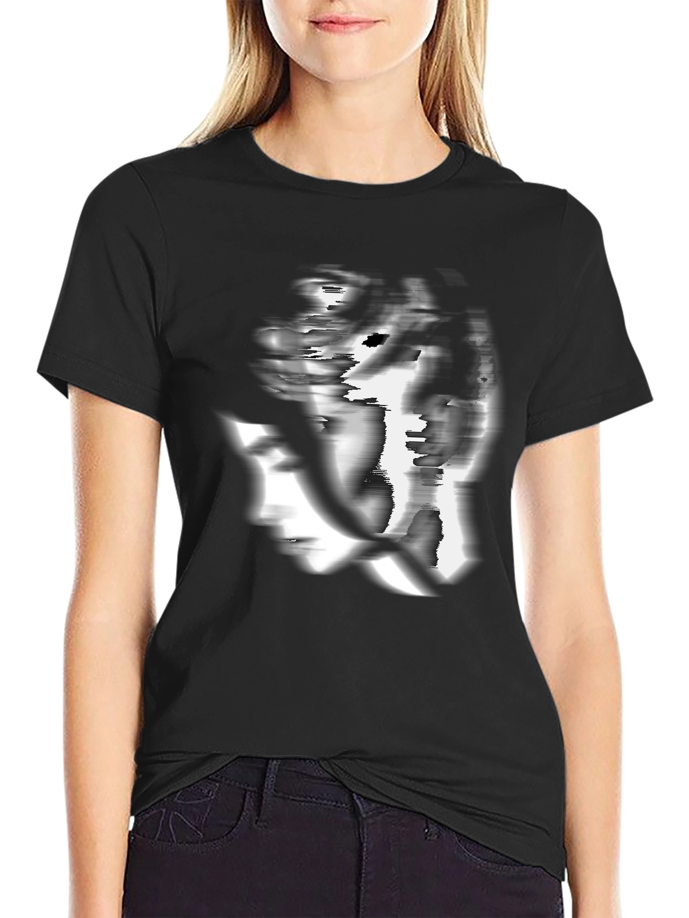 Glitch Graphic Black T-Shirt