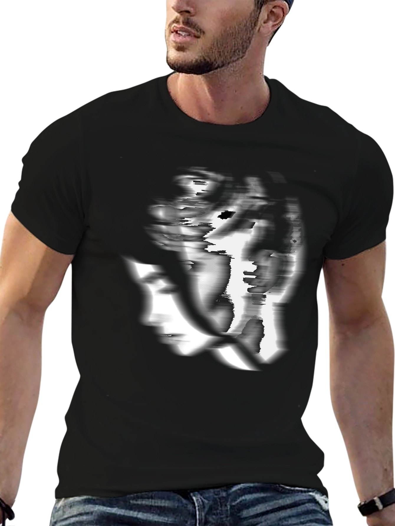 Glitch Graphic Black T-Shirt