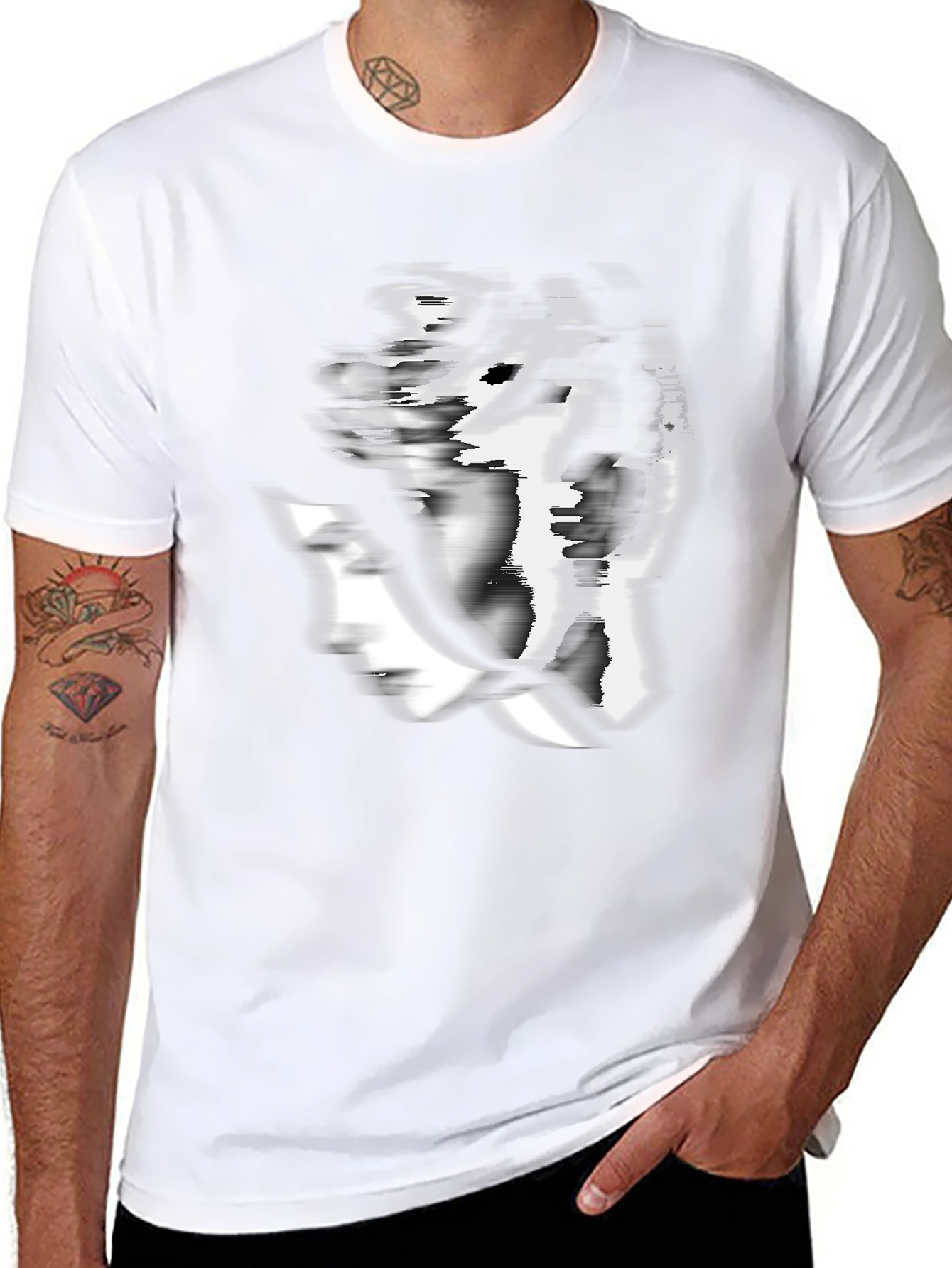 Glitch Graphic Black T-Shirt