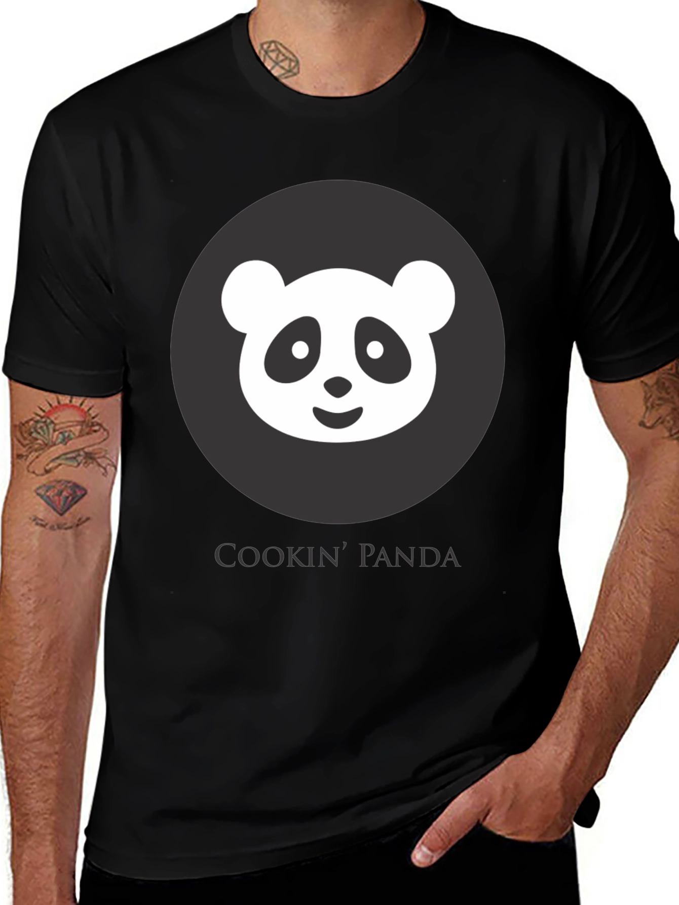 Cookin Panda Black Graphic T-Shirt