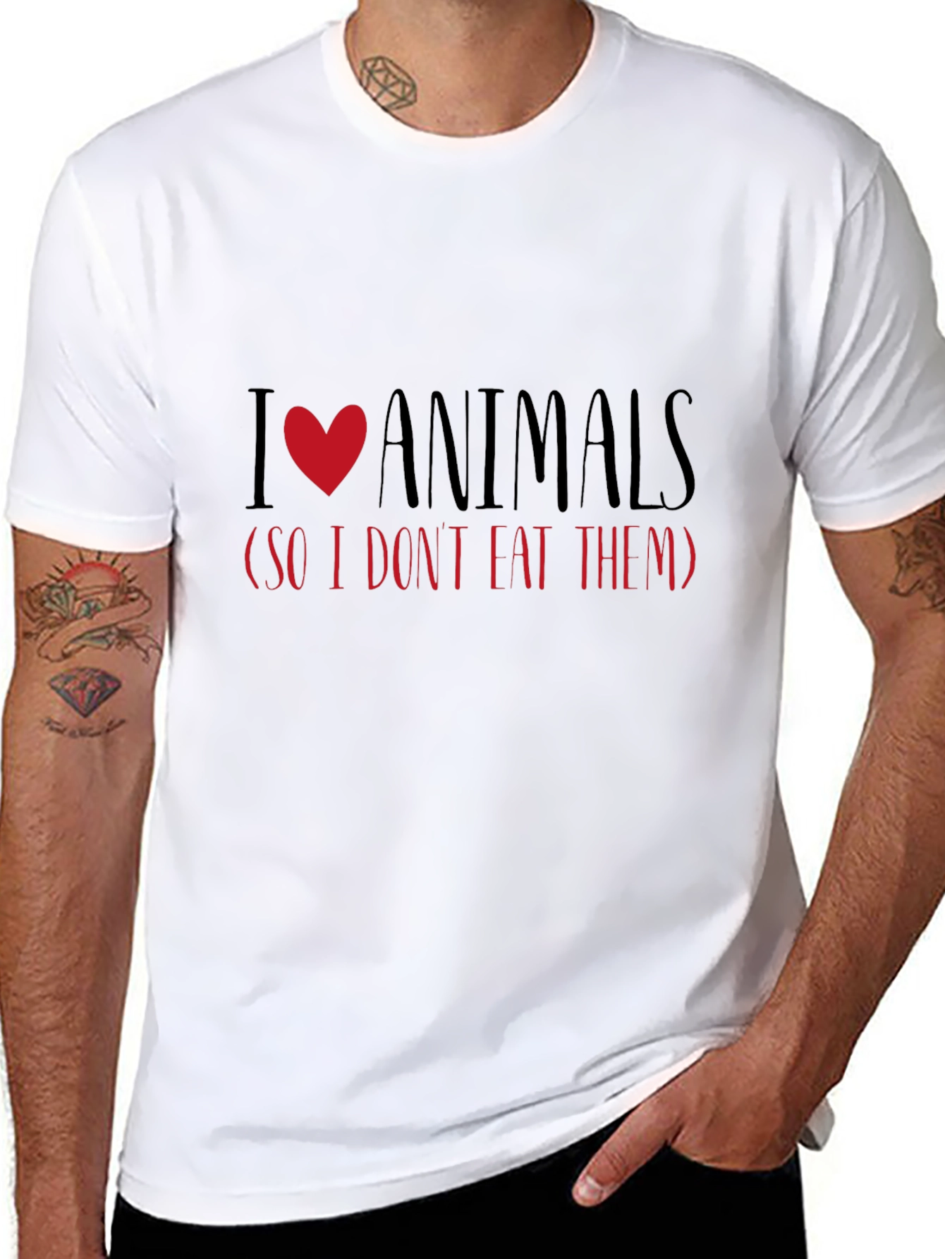 I Love Animals Vegetarian T-Shirt