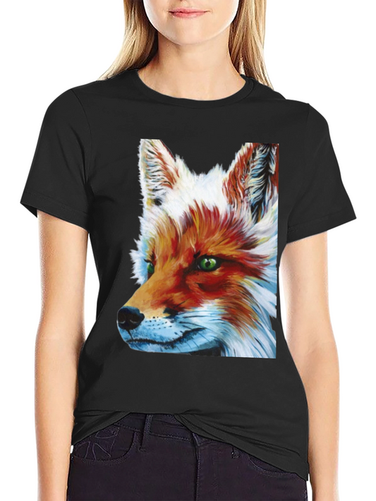 Fox Portrait Graphic Tee - Trendy Mens Black T-Shirt