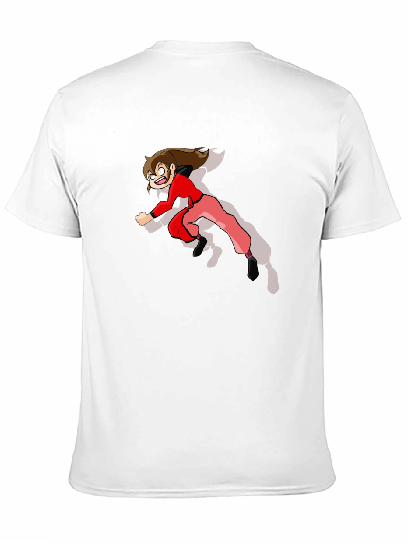 Cartoon Character Print Black T-Shirt