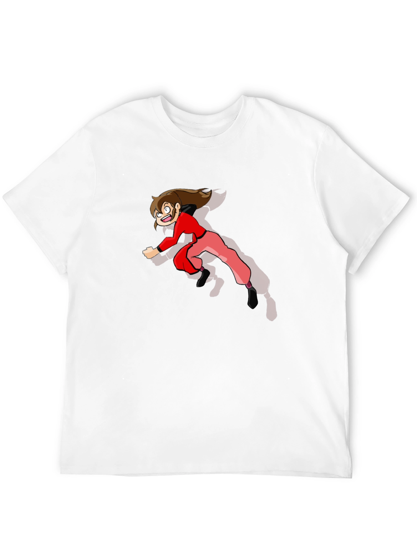 Cartoon Character Print Black T-Shirt