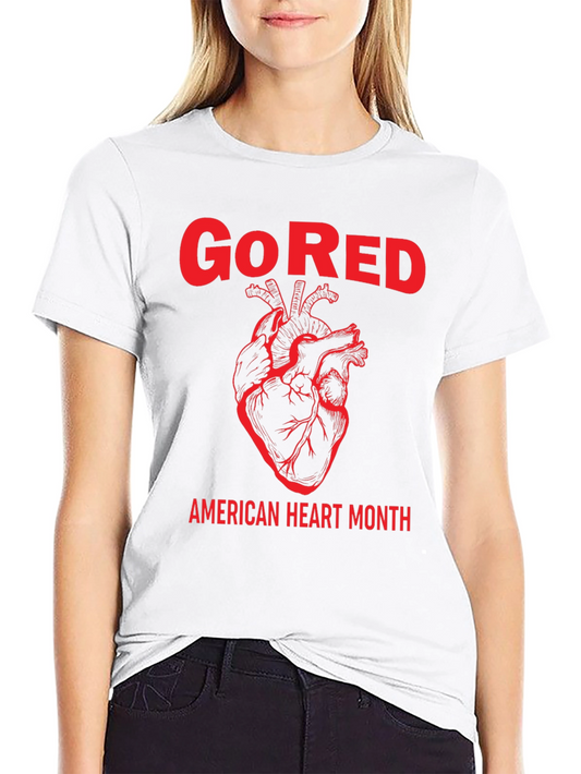 Go Red American Heart Month Graphic T-Shirt