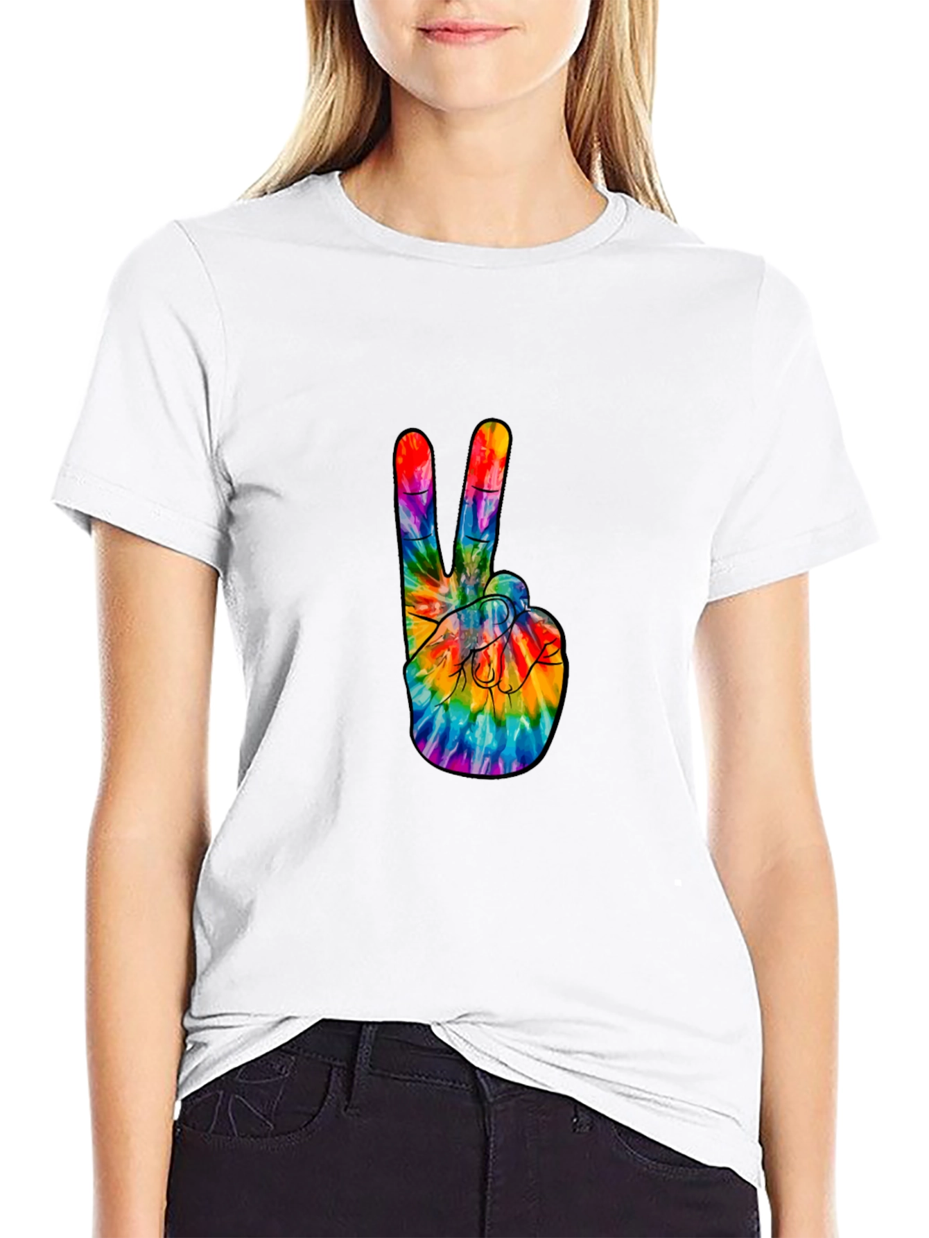 Peace Sign Tie-Dye Graphic Tee