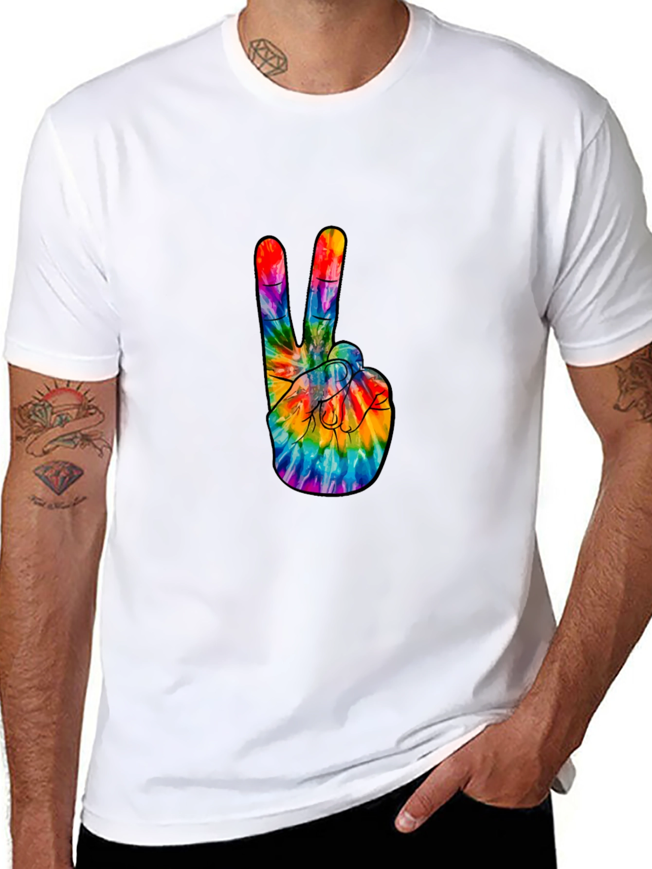 Peace Sign Tie-Dye Graphic Tee