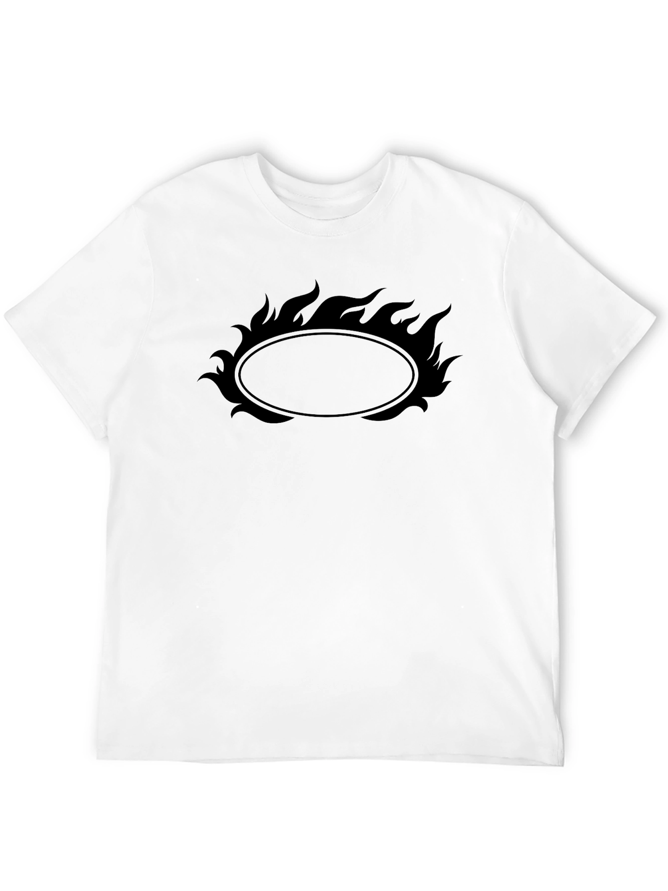 Flaming Oval Graphic Tee - Black