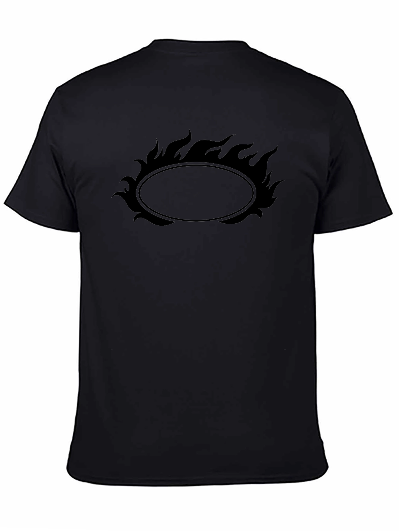 Flaming Oval Graphic Tee - Black