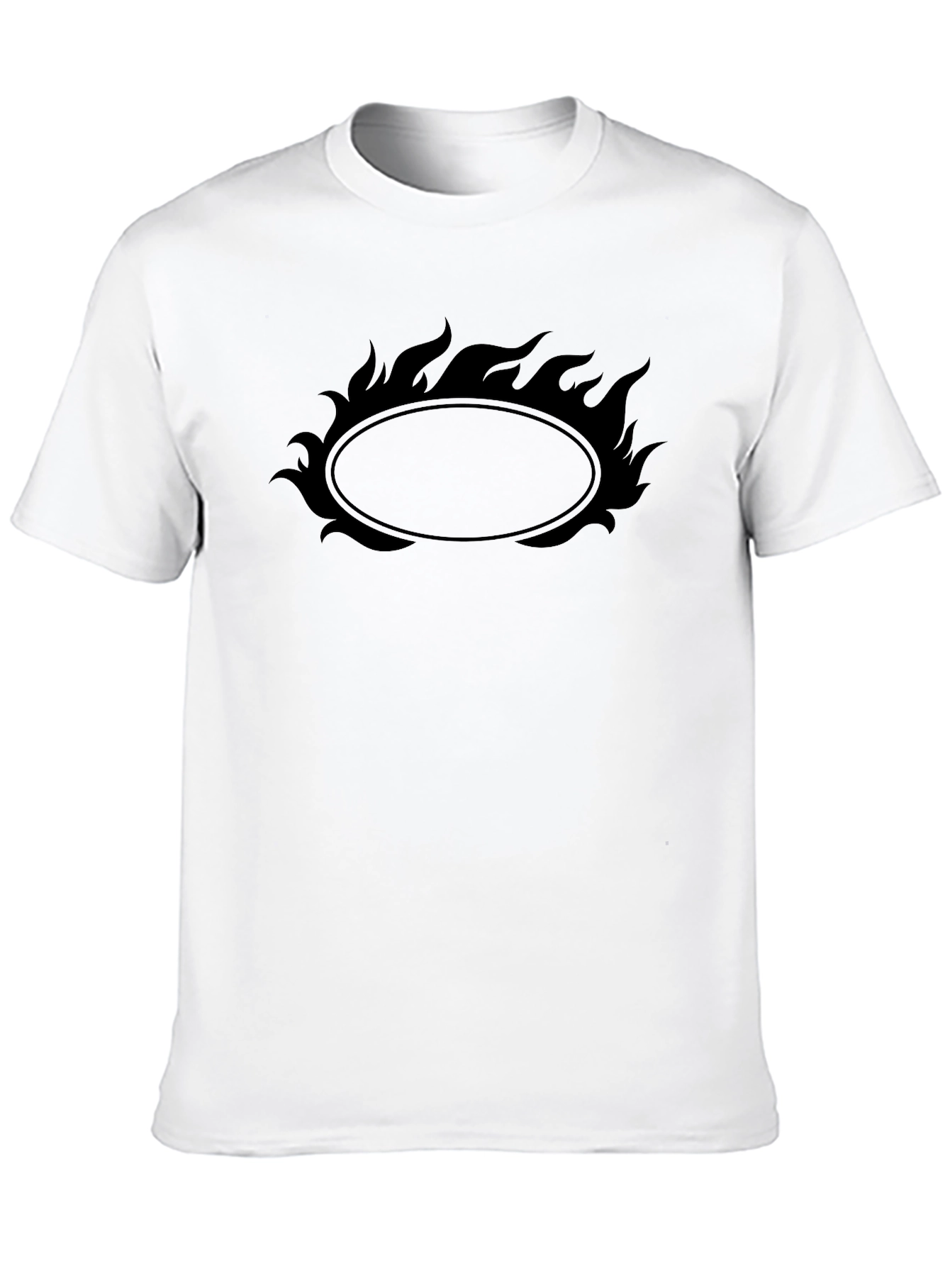 Flaming Oval Graphic Tee - Black