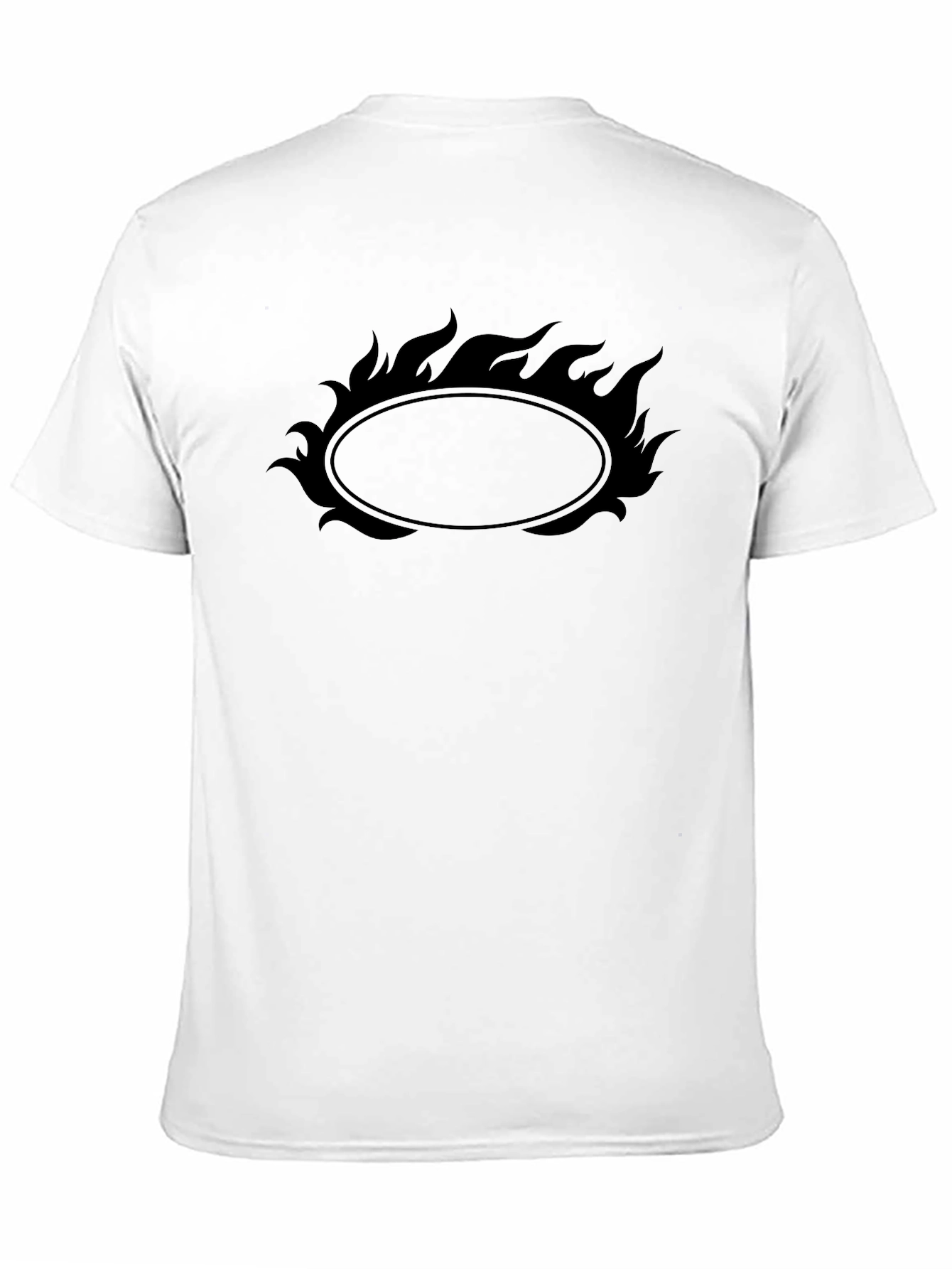 Flaming Oval Graphic Tee - Black