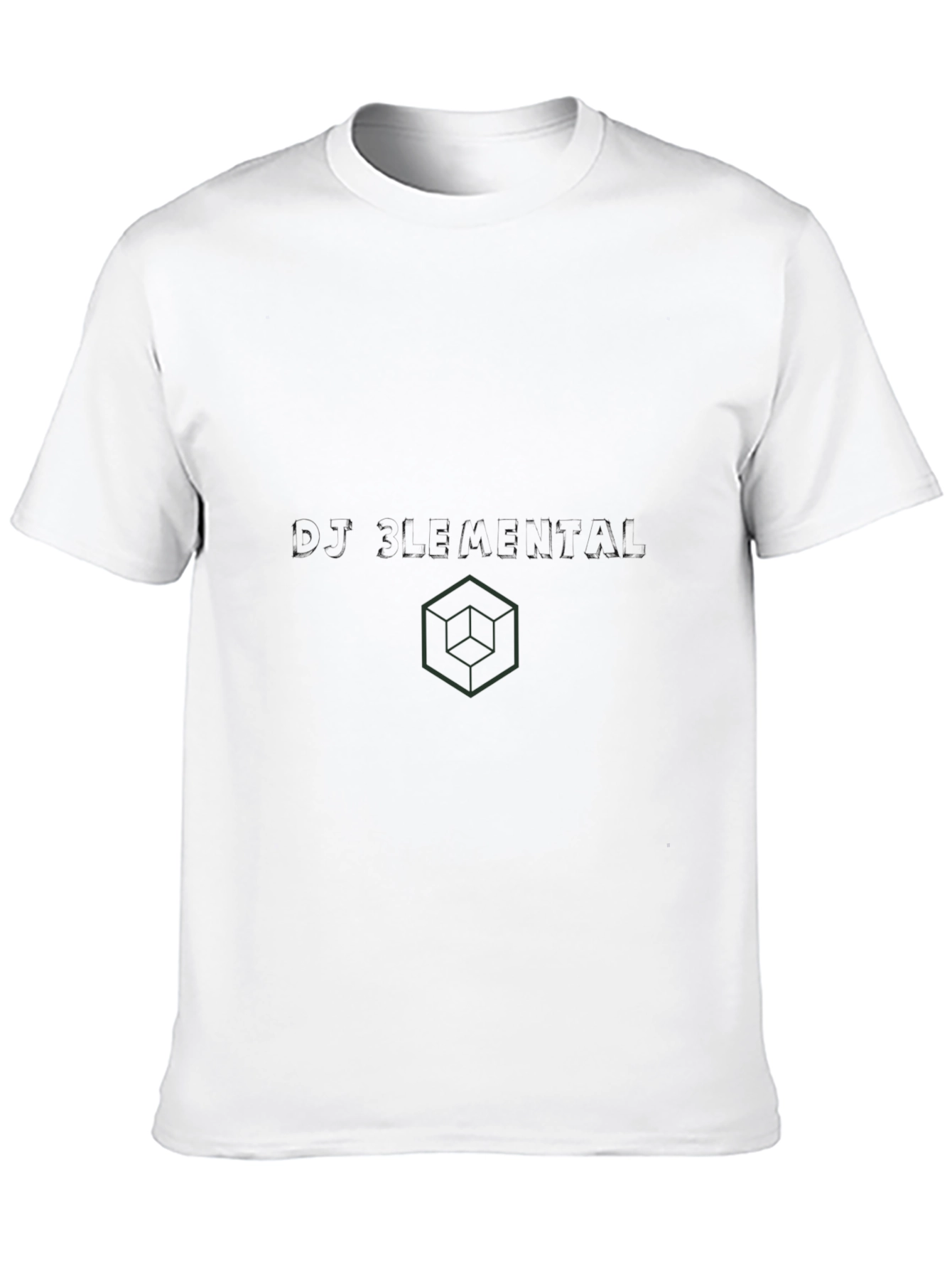Mens Classic Black T-Shirt with Geometric Print