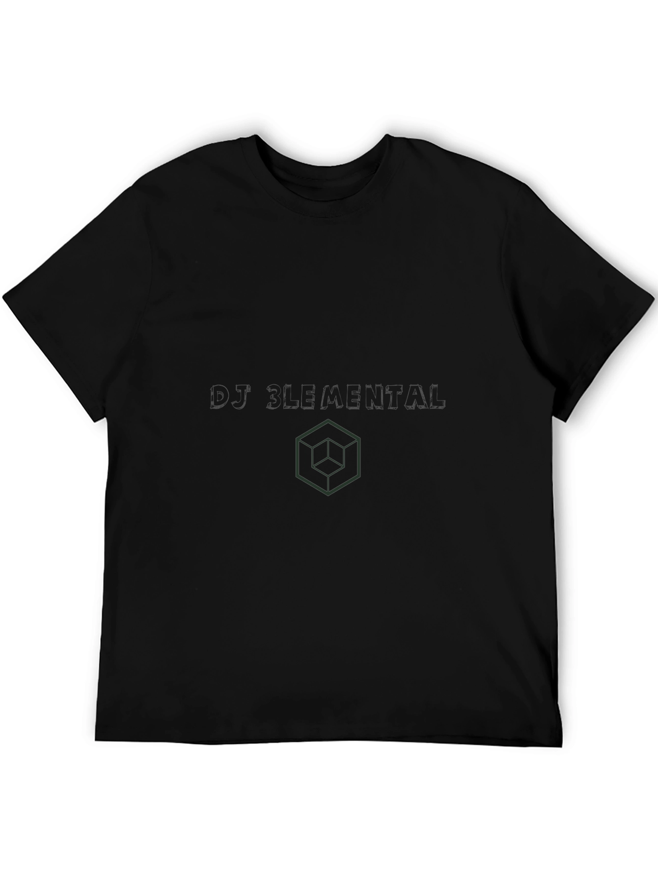 Mens Classic Black T-Shirt with Geometric Print