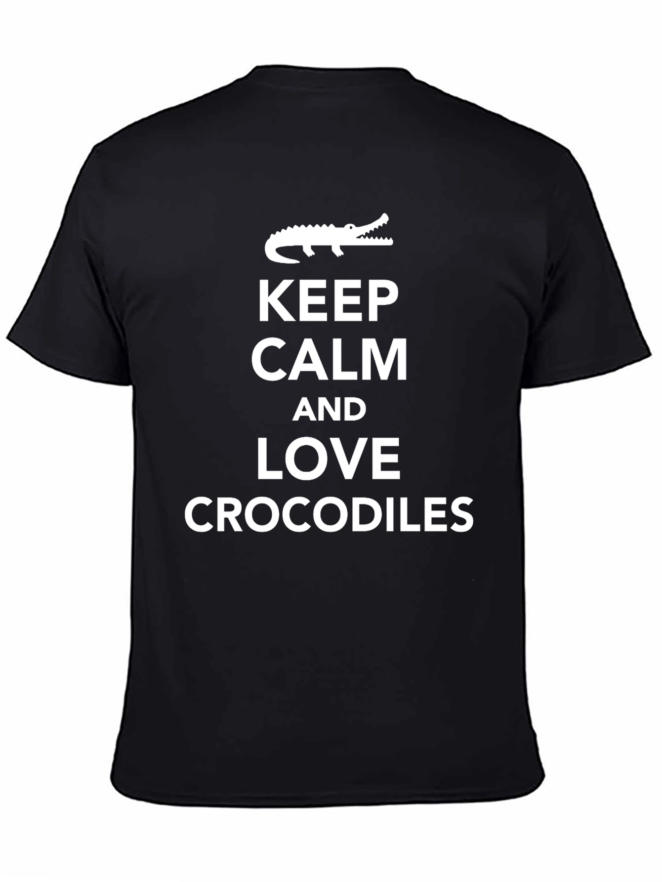 Keep Calm Love Crocodiles Black T-Shirt