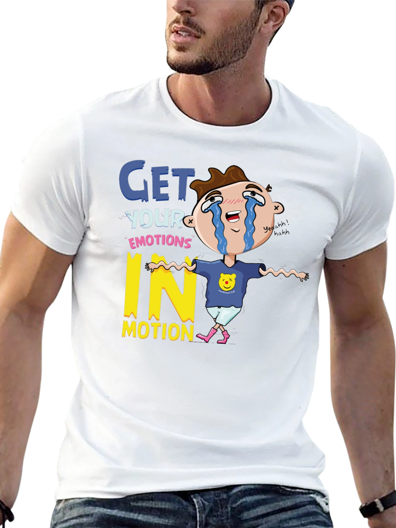 Emotional Cartoon Graphic T-Shirt