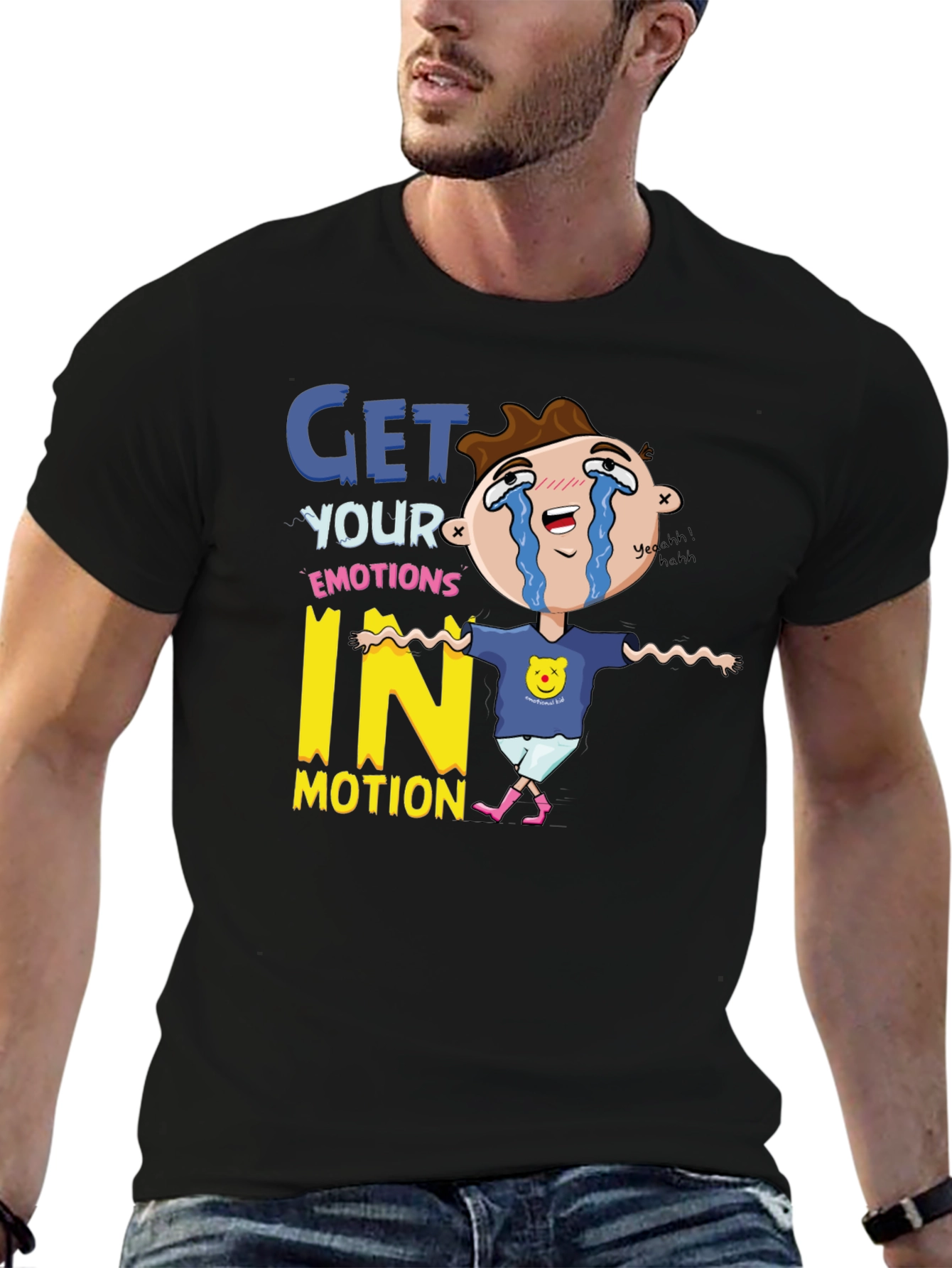 Emotional Cartoon Graphic T-Shirt