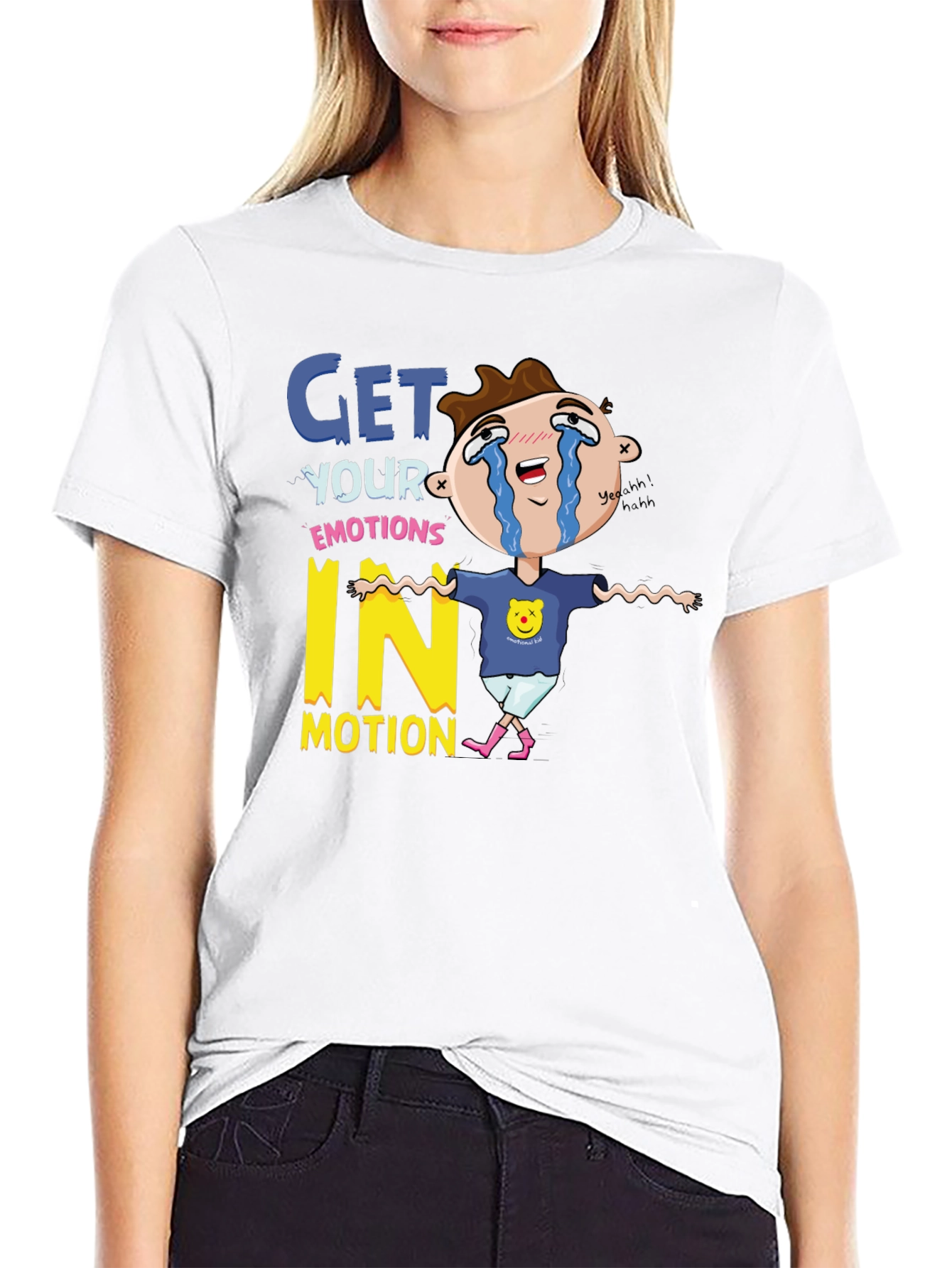 Emotional Cartoon Graphic T-Shirt