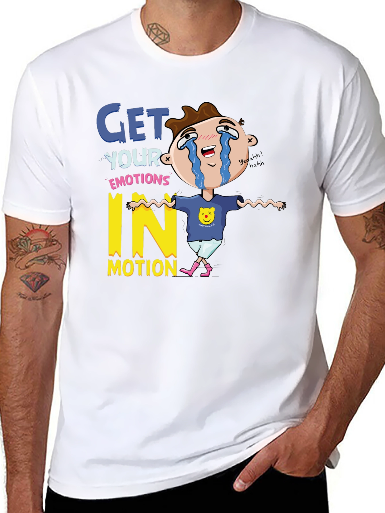 Emotional Cartoon Graphic T-Shirt