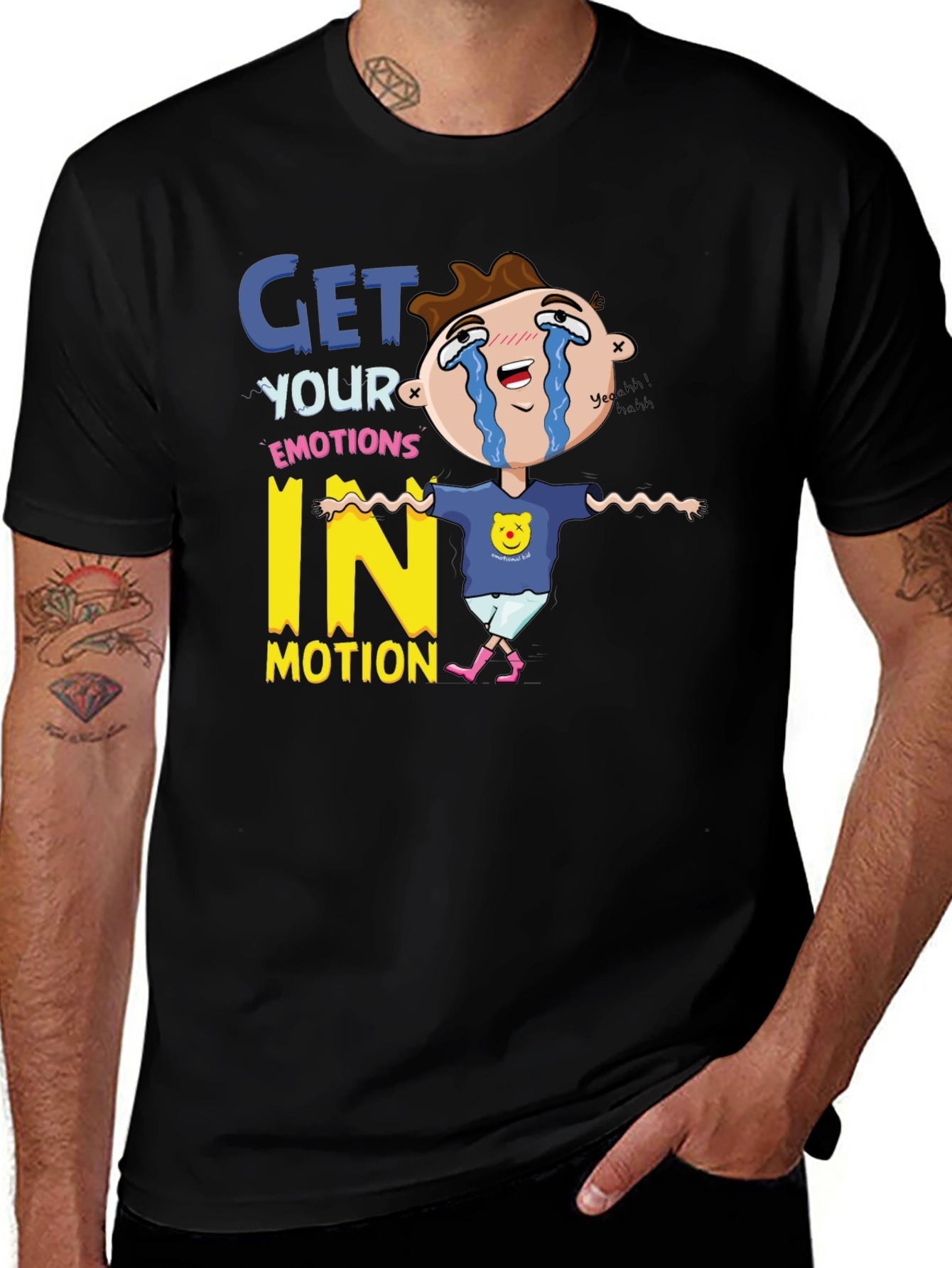 Emotional Cartoon Graphic T-Shirt