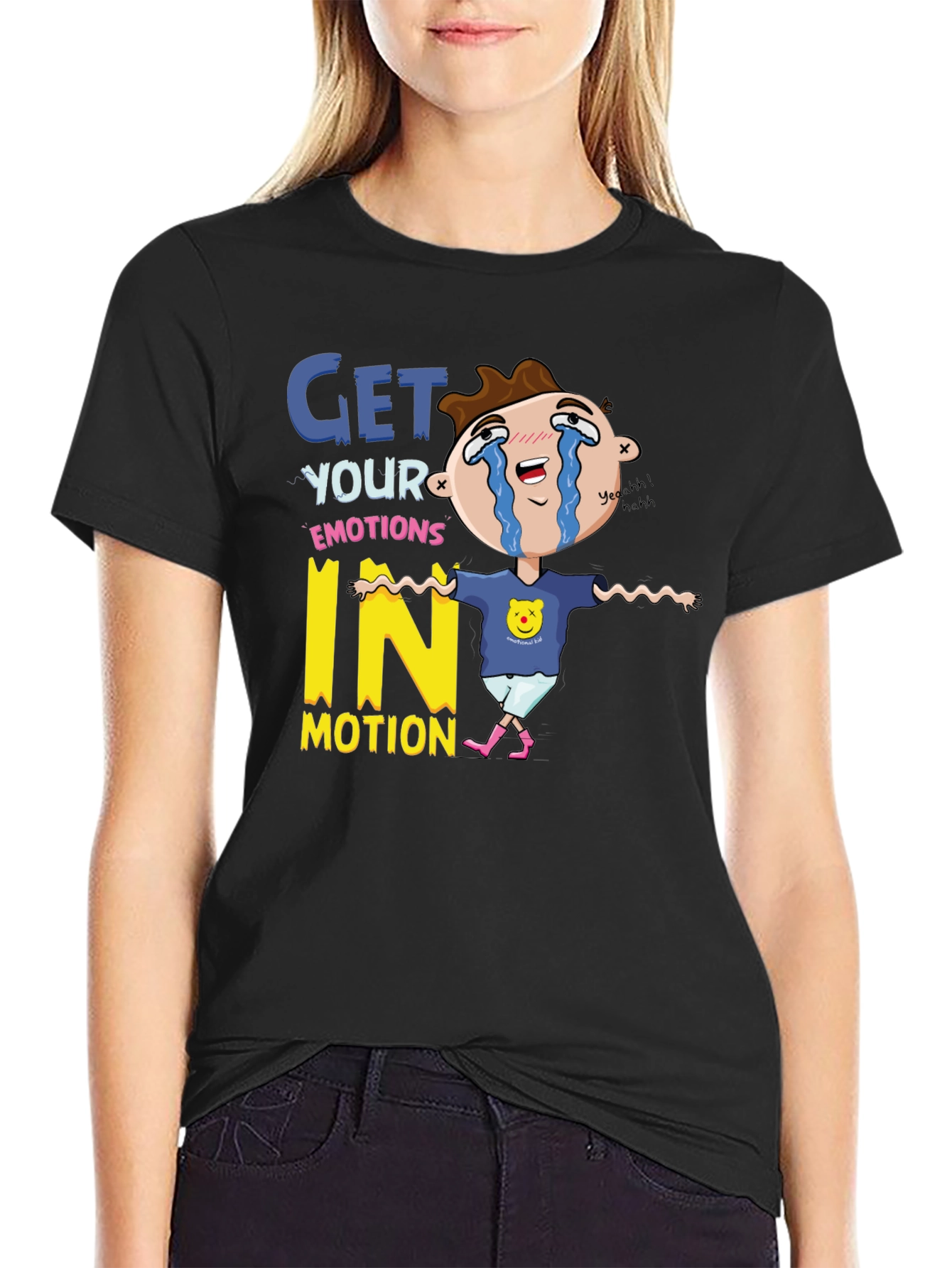 Emotional Cartoon Graphic T-Shirt