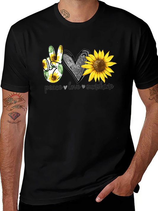 Peace Love Sunshine Sunflower Graphic Tee