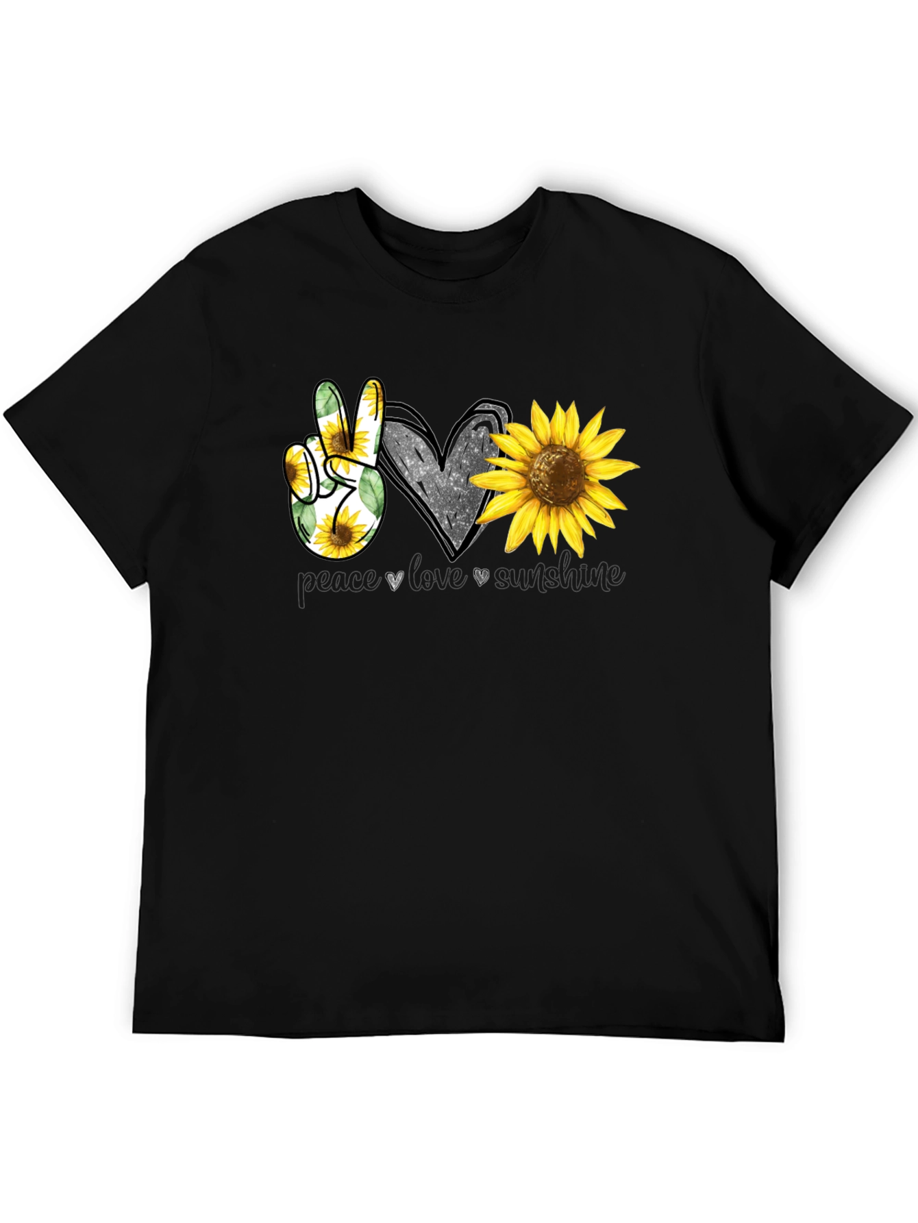 Peace Love Sunshine Sunflower Graphic Tee