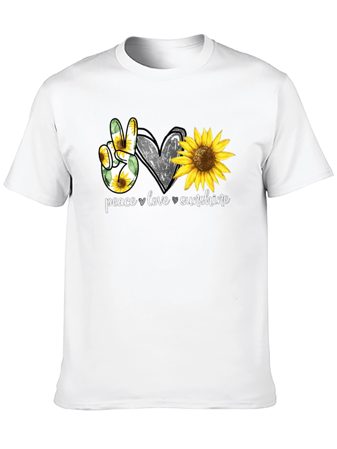 Peace Love Sunshine Sunflower Graphic Tee