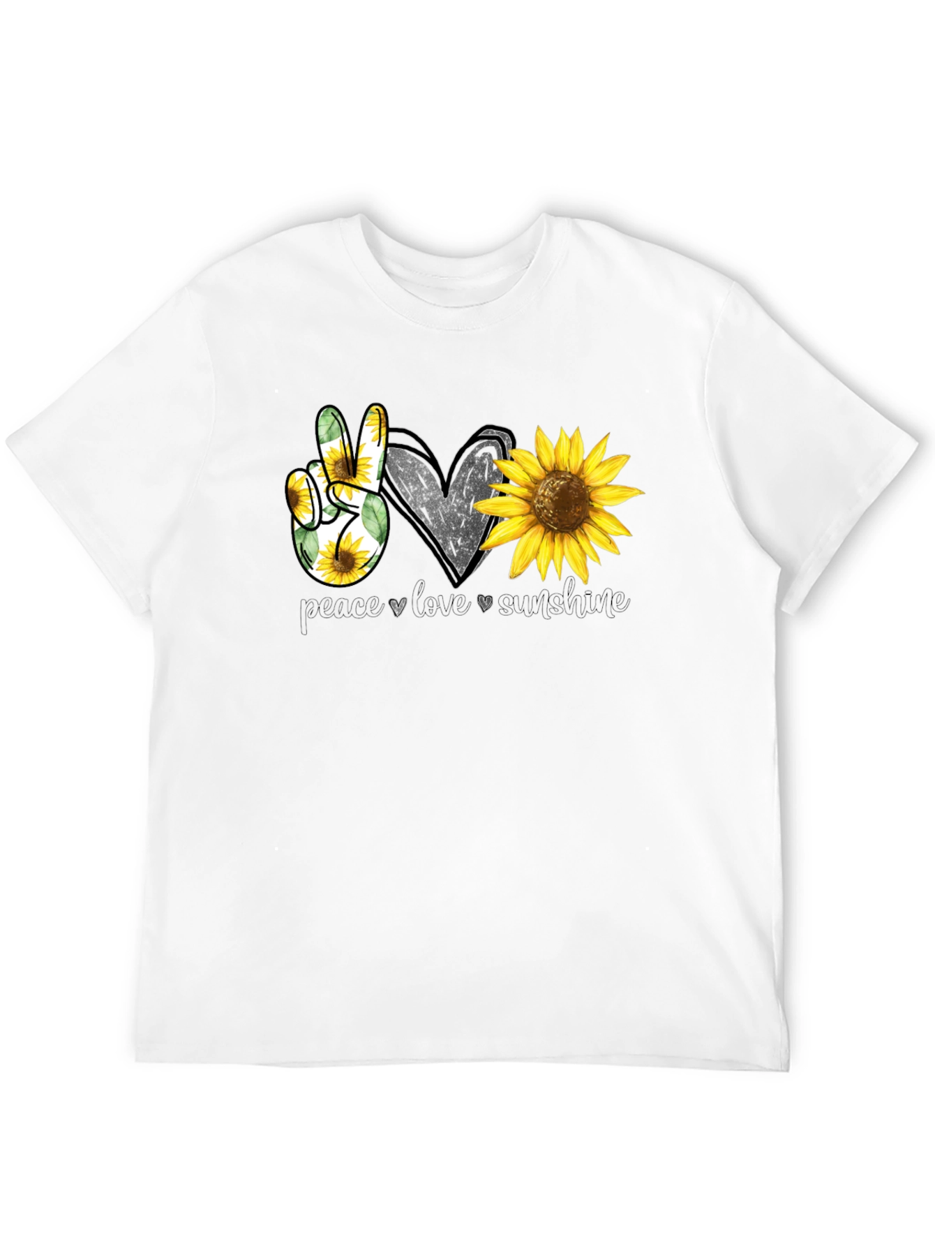 Peace Love Sunshine Sunflower Graphic Tee