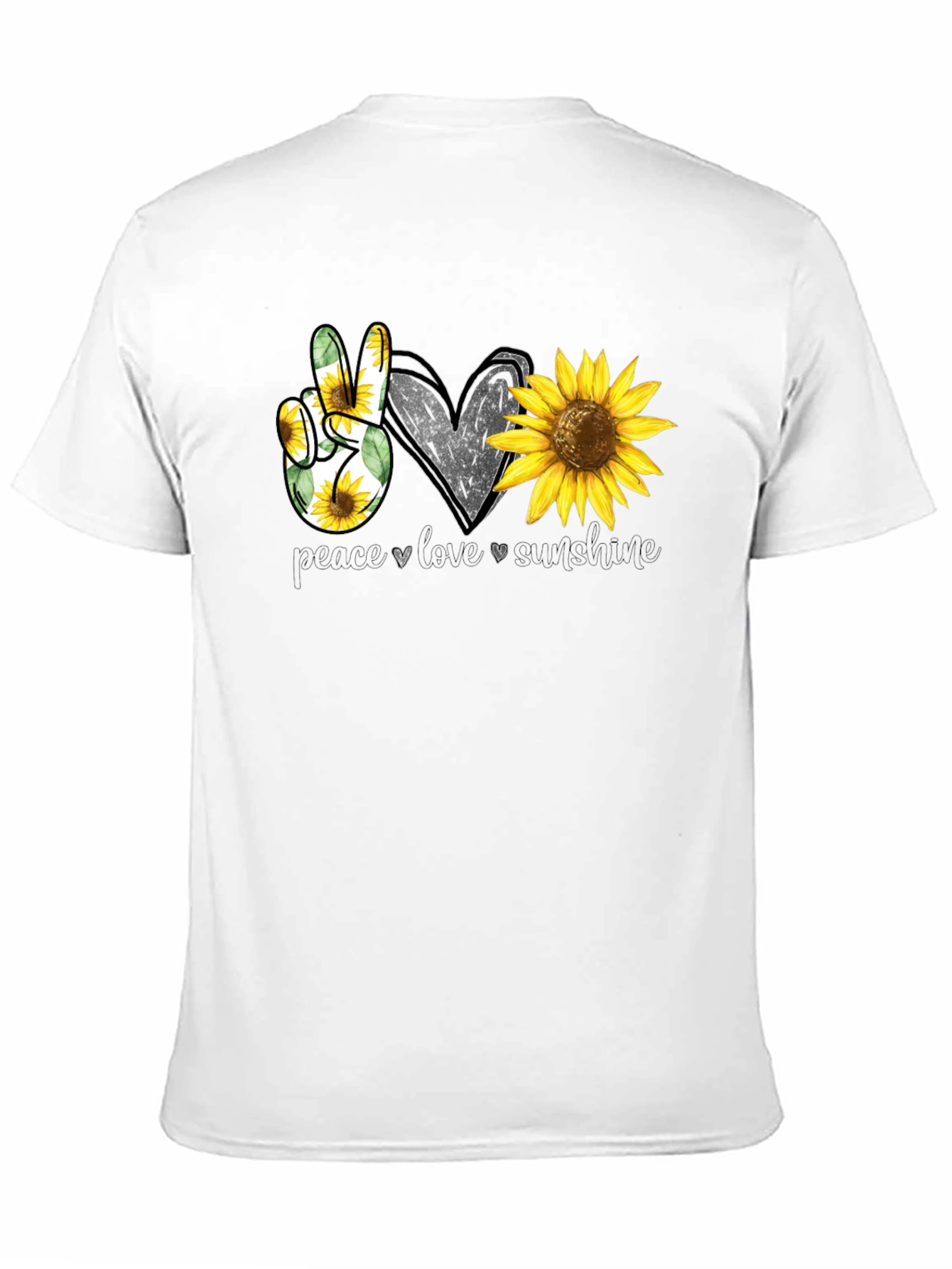 Peace Love Sunshine Sunflower Graphic Tee