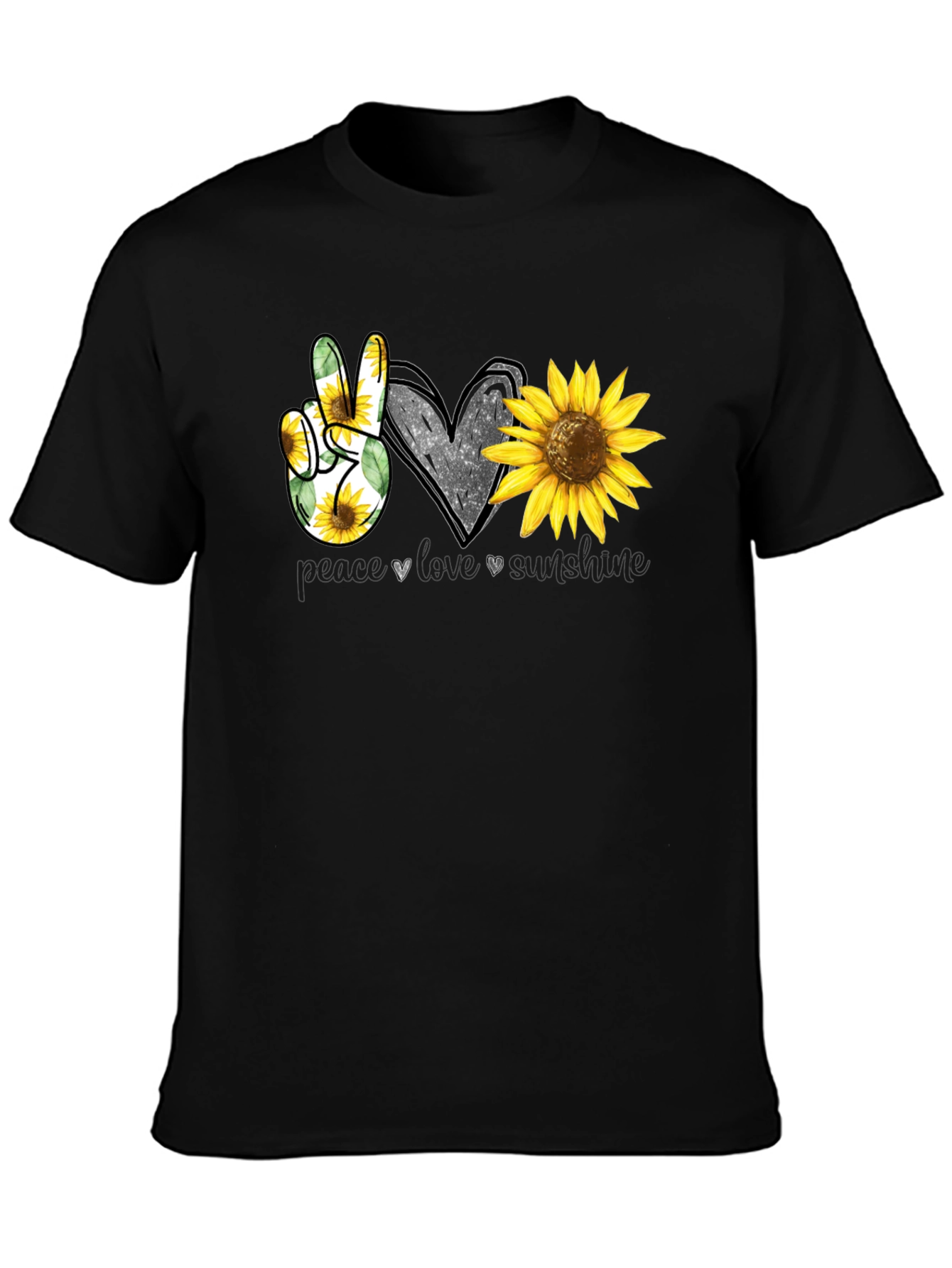 Peace Love Sunshine Sunflower Graphic Tee