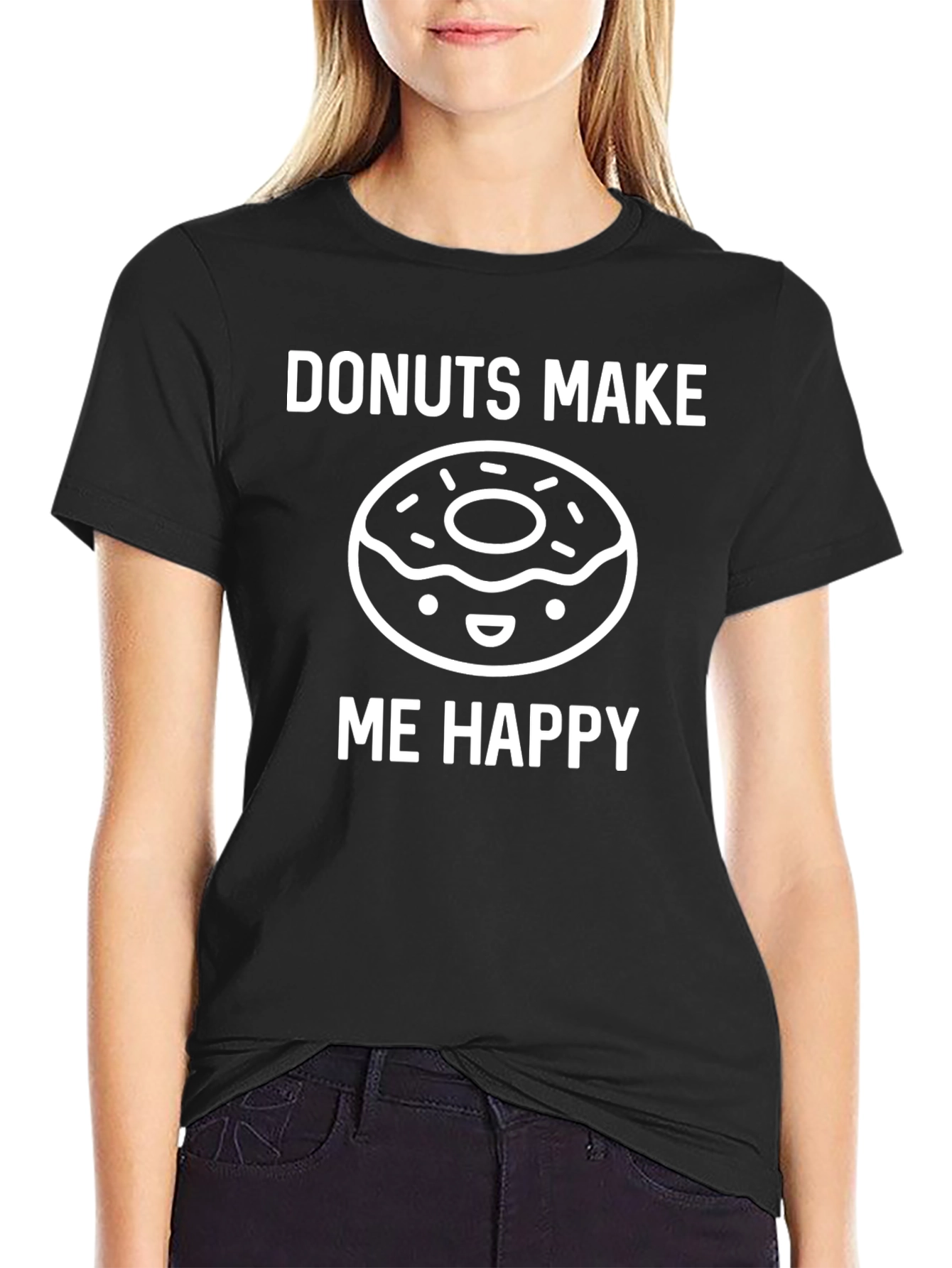 Donuts Make Me Happy Graphic Tee